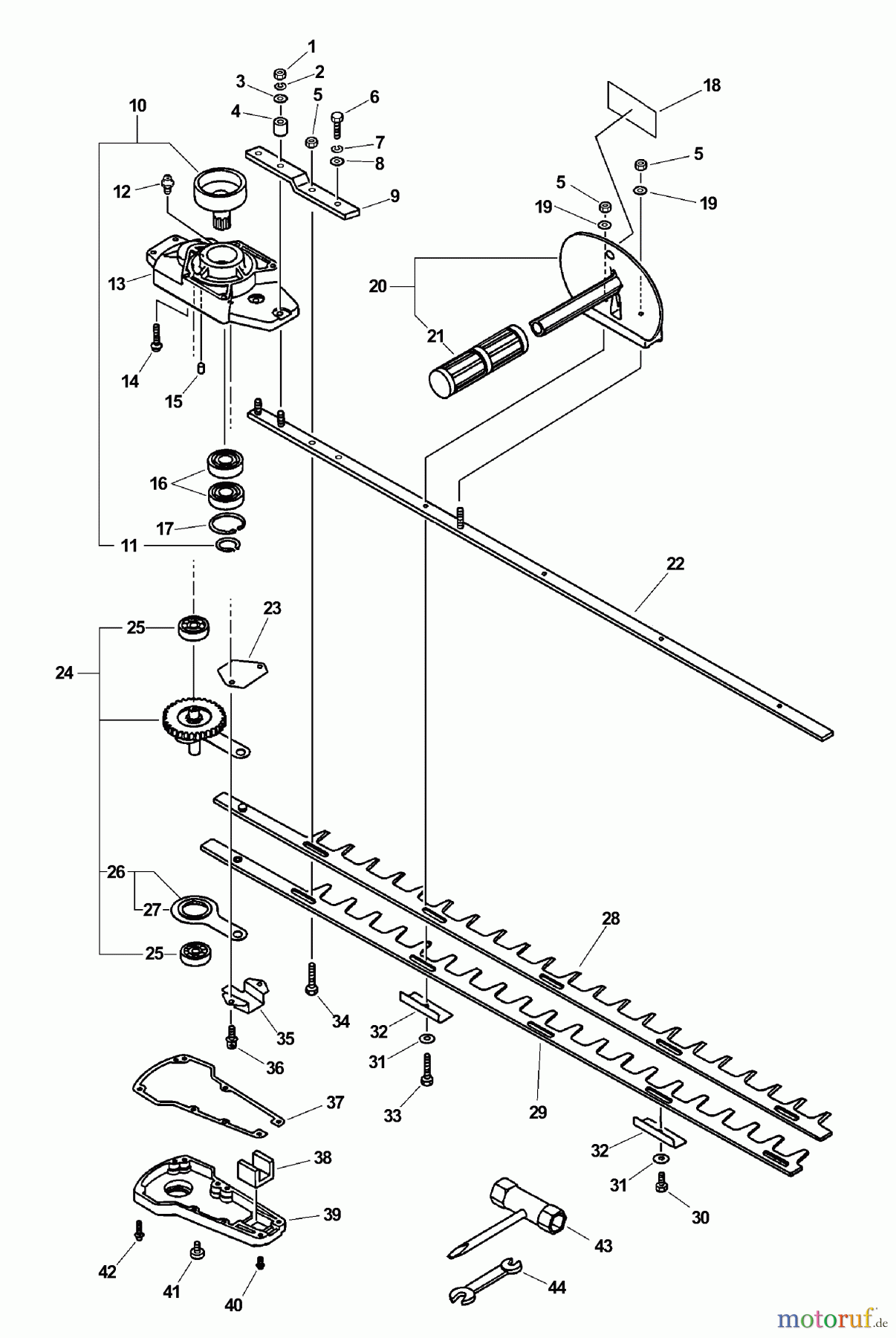 Echo Heckenscheren HC-2400 - Echo Hedge Trimmer (Type 1E) Gear Case, Blades