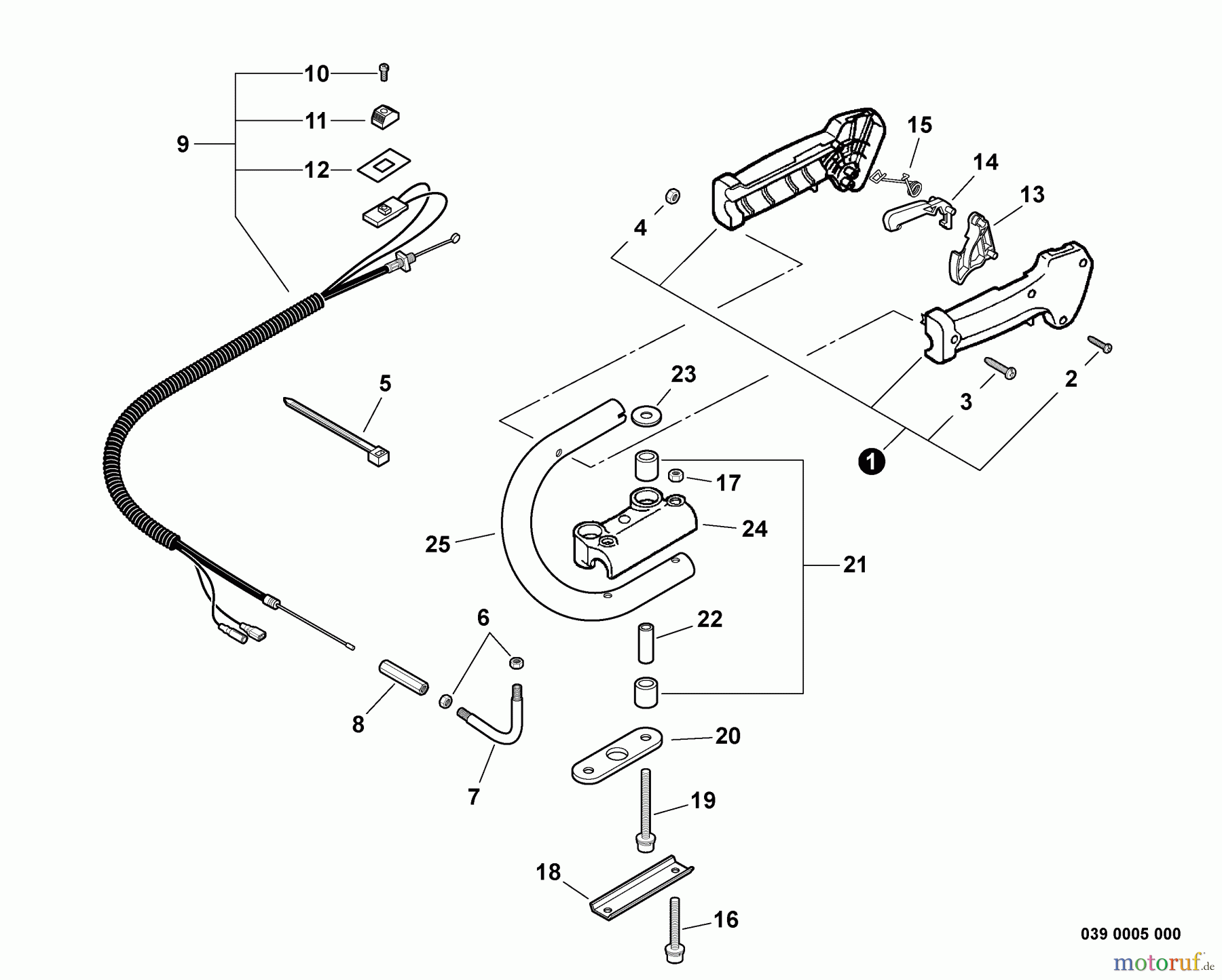  Echo Heckenscheren HC-245 - Echo Hedge Trimmer, S/N: S72412001001 - S72412999999 Rear Handle, Throttle Control  S/N: S72412001001 - S72412010698
