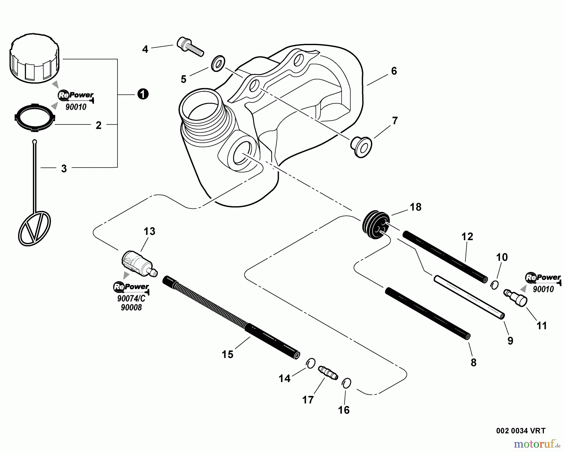 Echo Heckenscheren HC-225 - Echo Hedge Trimmer, S/N: S64711001001 - S64711999999 Fuel System