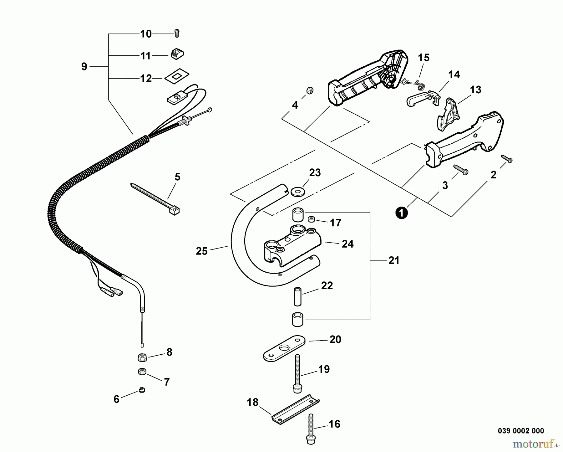 Echo Heckenscheren HC-225 - Echo Hedge Trimmer, S/N: S64711001001 - S64711999999 Rear Handle, Throttle Control