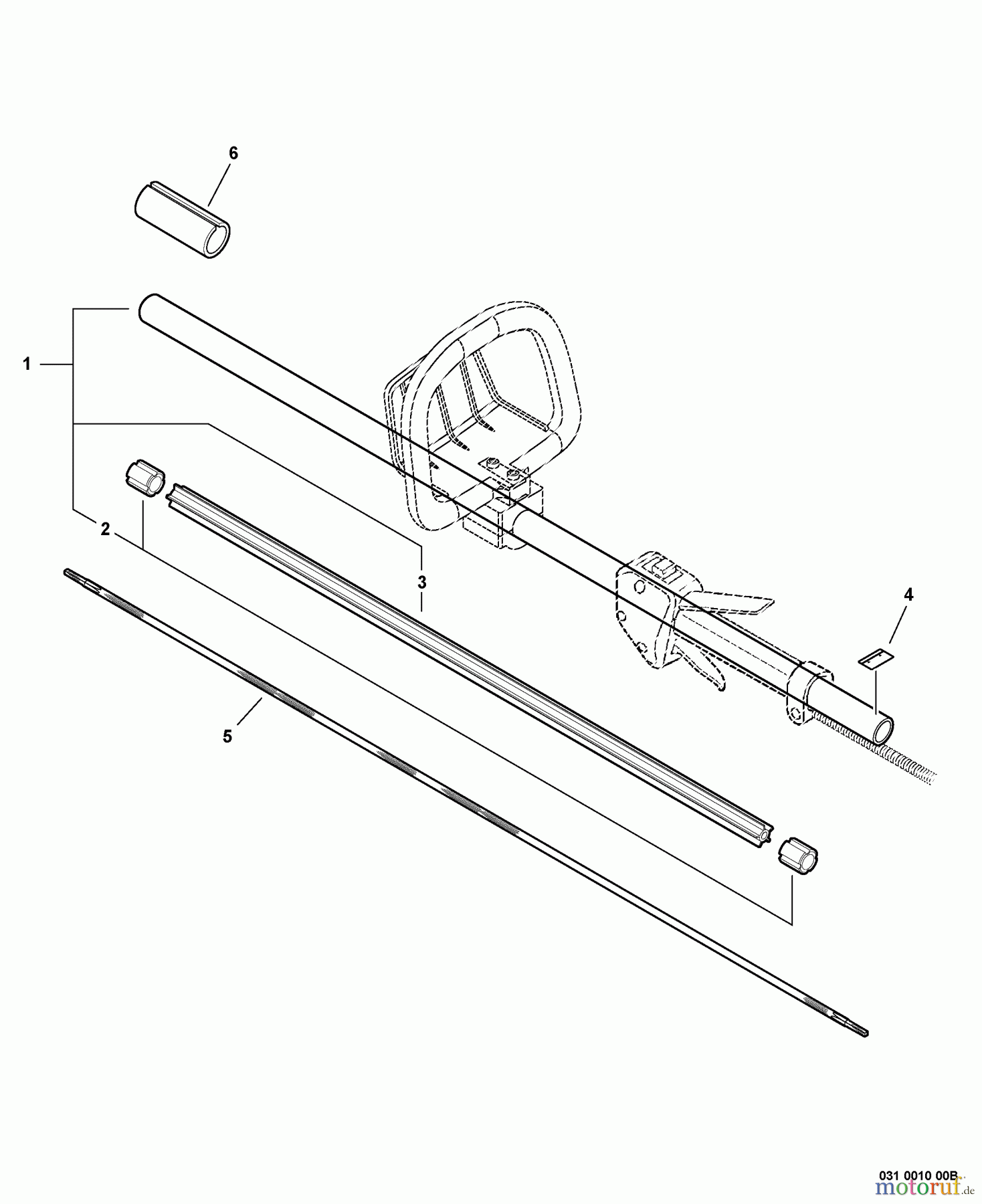 Echo Heckenscheren SHC-210 - Echo Shaft Hedge Trimmer, S/N: 07001001 - 07999999 Main Pipe Assembly S/N: 07001001 - 07001057