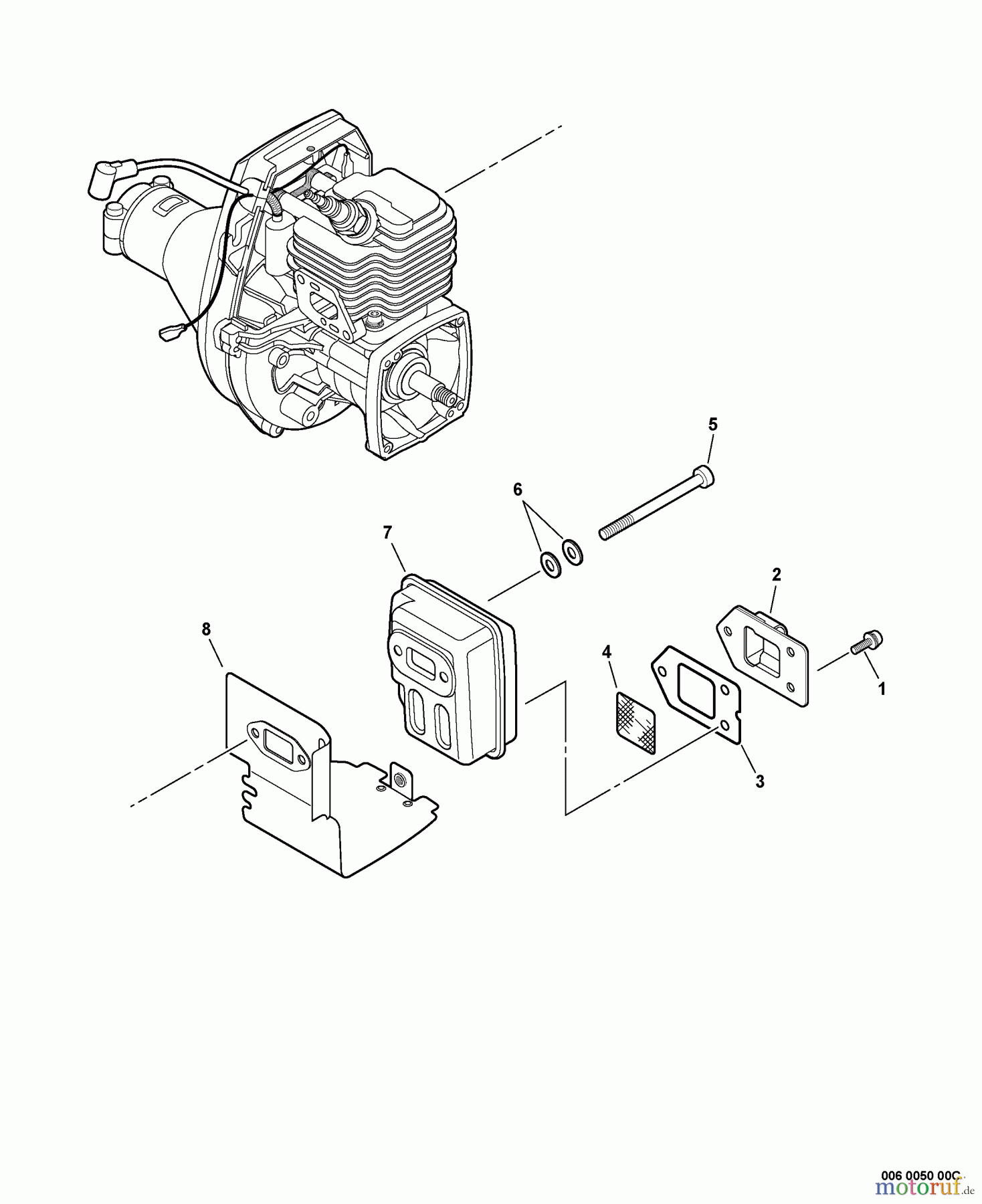  Echo Heckenscheren SHC-211 - Echo Shaft Hedge Trimmer, S/N: 06001001 - 06999999 Exhaust