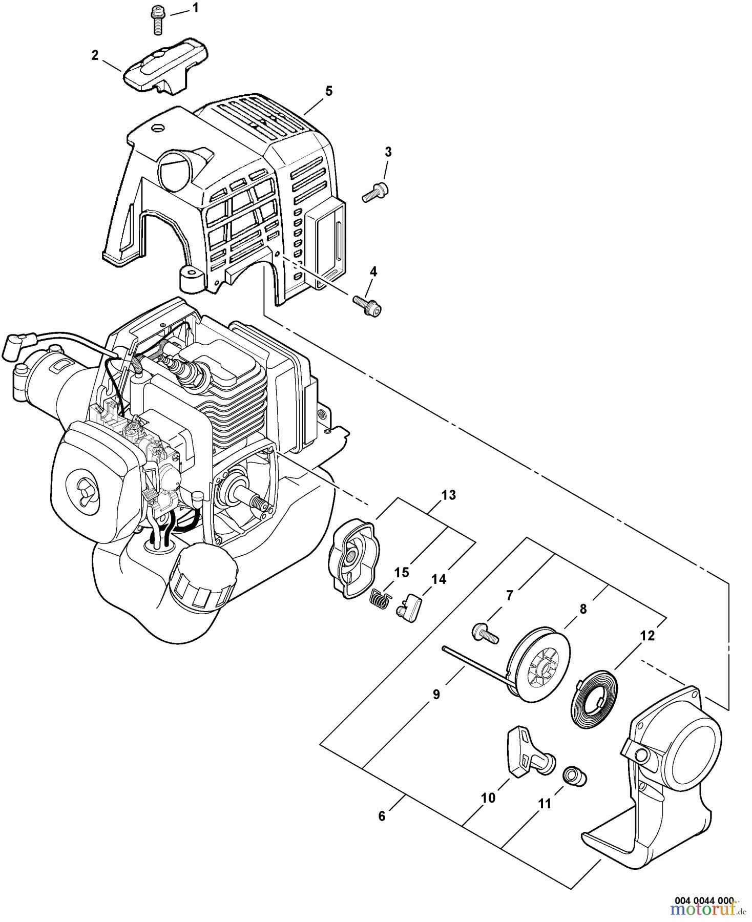 Echo Heckenscheren SHC-210 - Echo Shaft Hedge Trimmer, S/N: 08001001 - 08999999 Engine Cover, Starter