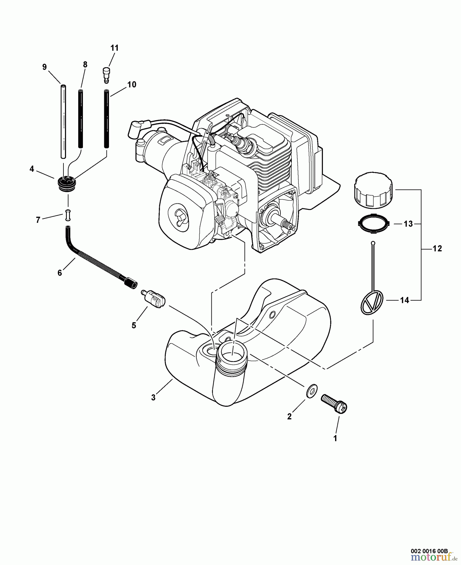 Echo Heckenscheren SHC-210 - Echo Shaft Hedge Trimmer, S/N: 08001001 - 08999999 Fuel System