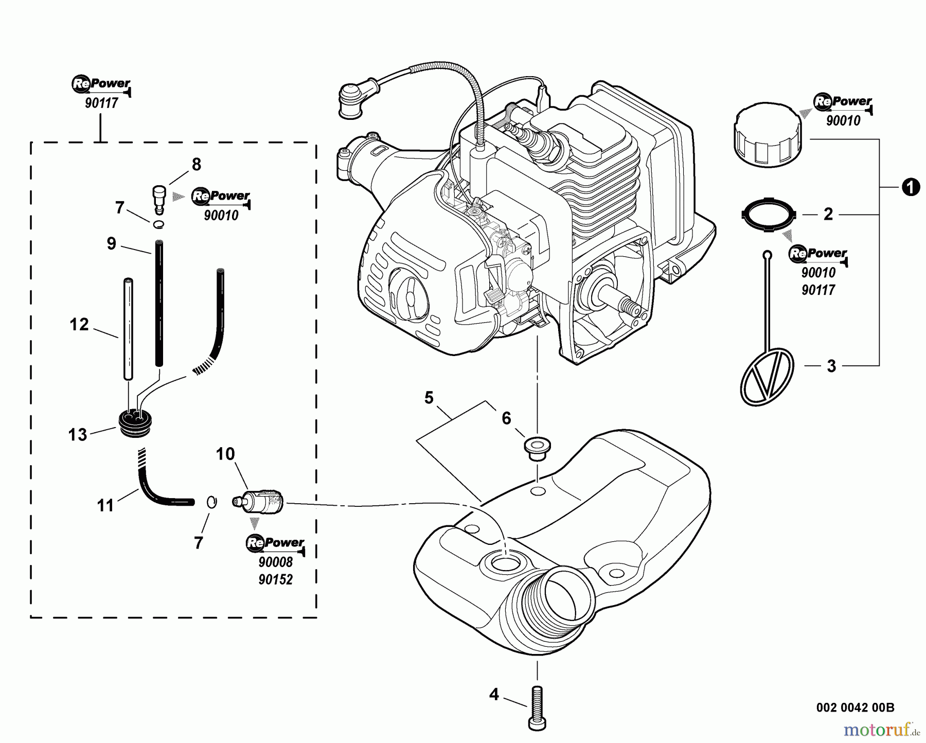 Echo Heckenscheren SHC-225S - Echo Shaft Hedge Trimmer, S/N: S86012001001 - S86012999999 Fuel System S/N: S86012001001 - S86012019320