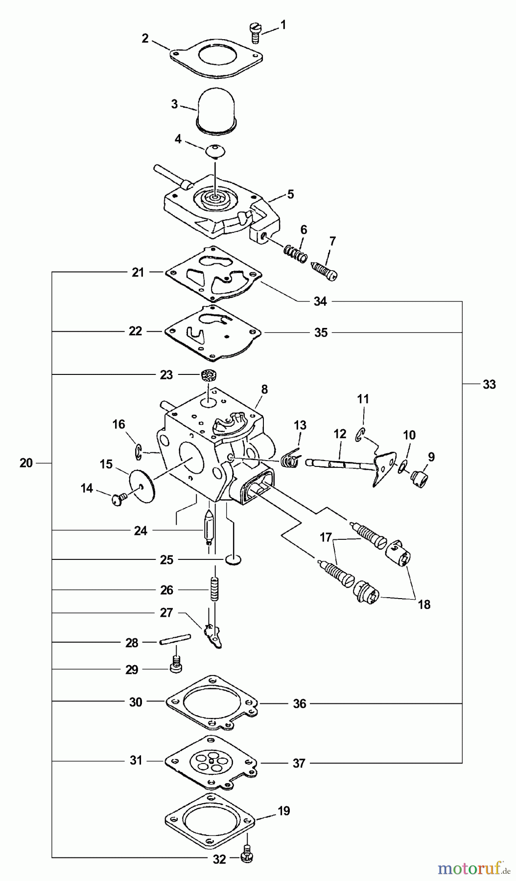 Echo Heckenscheren SHC-2400 - Echo Shaft Hedge Trimmer (Type 1) Carburetor -- WT-424A