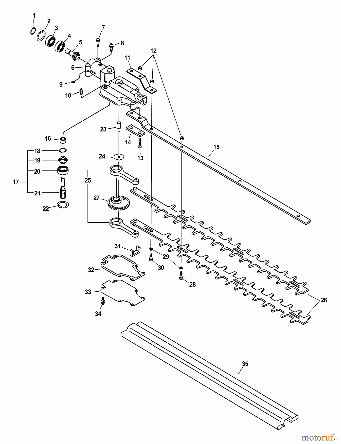 Echo Heckenscheren SHC-2400 - Echo Shaft Hedge Trimmer (Type 1) Gear Case, Blades CANADA S/N: 003108 - 999999