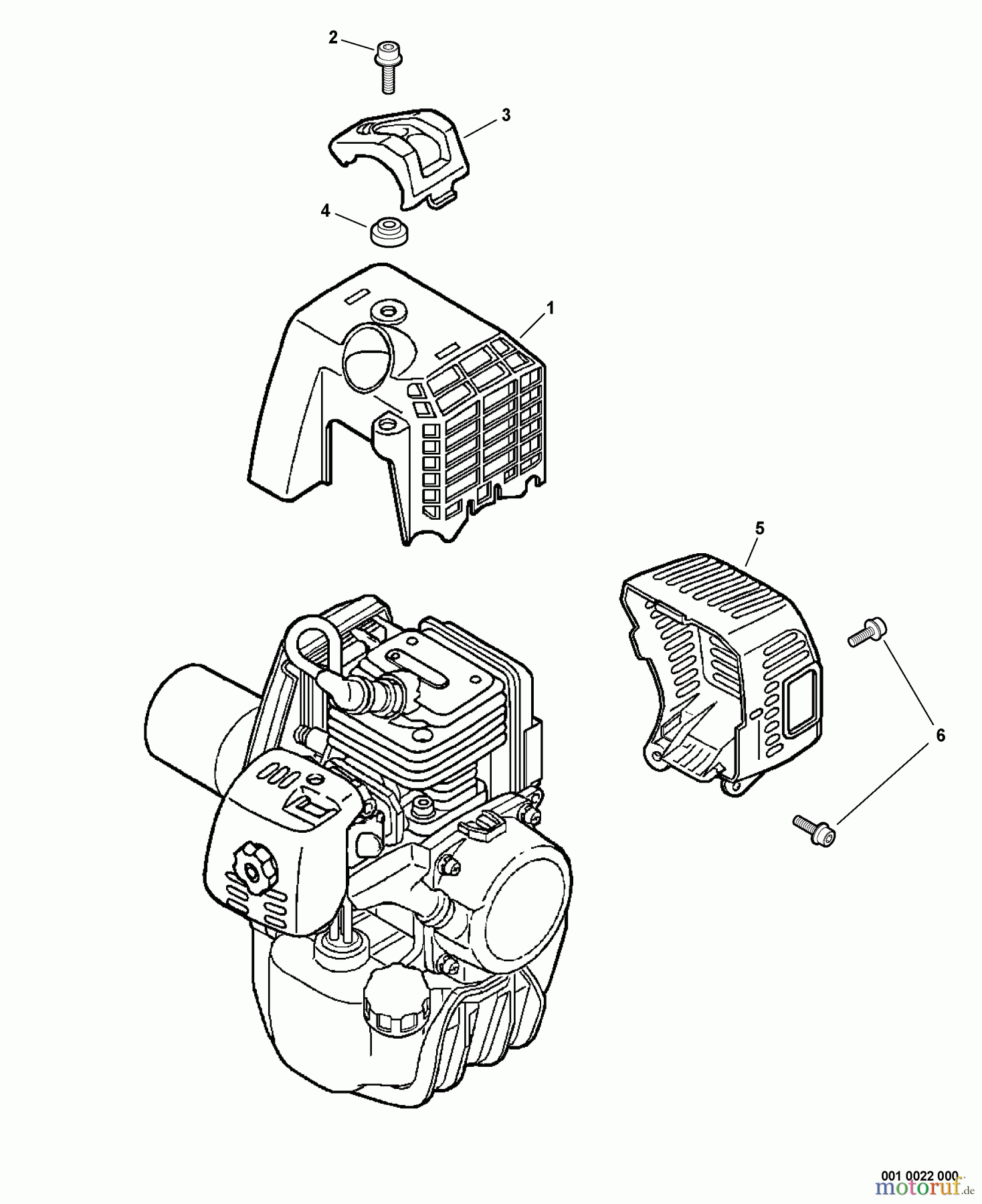 Echo Trimmer, Faden / Bürste SRM-260U - Echo String Trimmer/Brush Cutter, S/N:S82413001001 - S8241399999 Engine Cover, Exhaust Cover