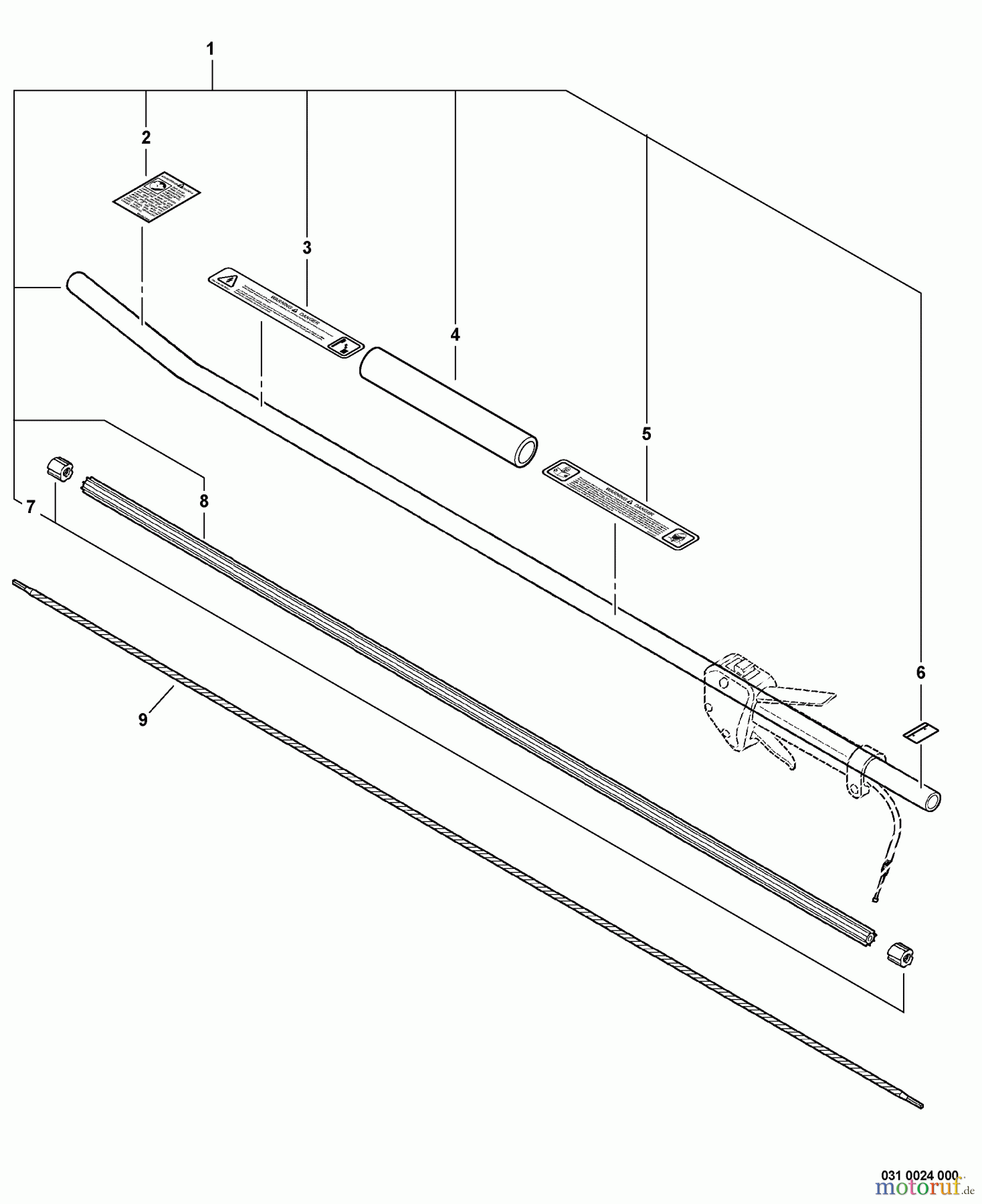 Echo Heckenscheren SHC-260 - Echo Shaft Hedge Trimmer, S/N: 05001001 - 05999999 Main Pipe Asy, Flexible Driveshaft