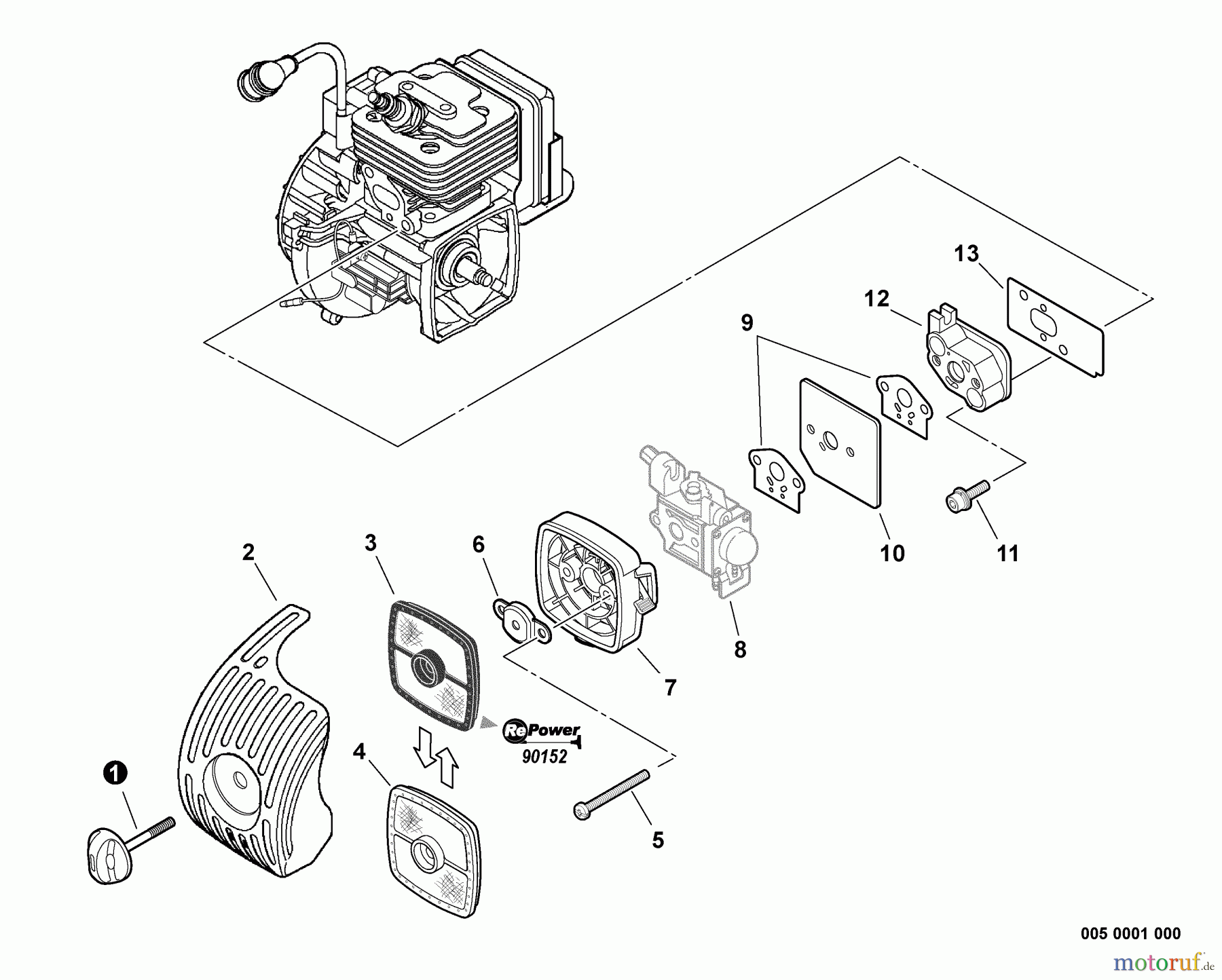 Echo Trimmer, Faden / Bürste SRM-265S - Echo String Trimmer, S/N:S79712001001 - S79712999999 Intake