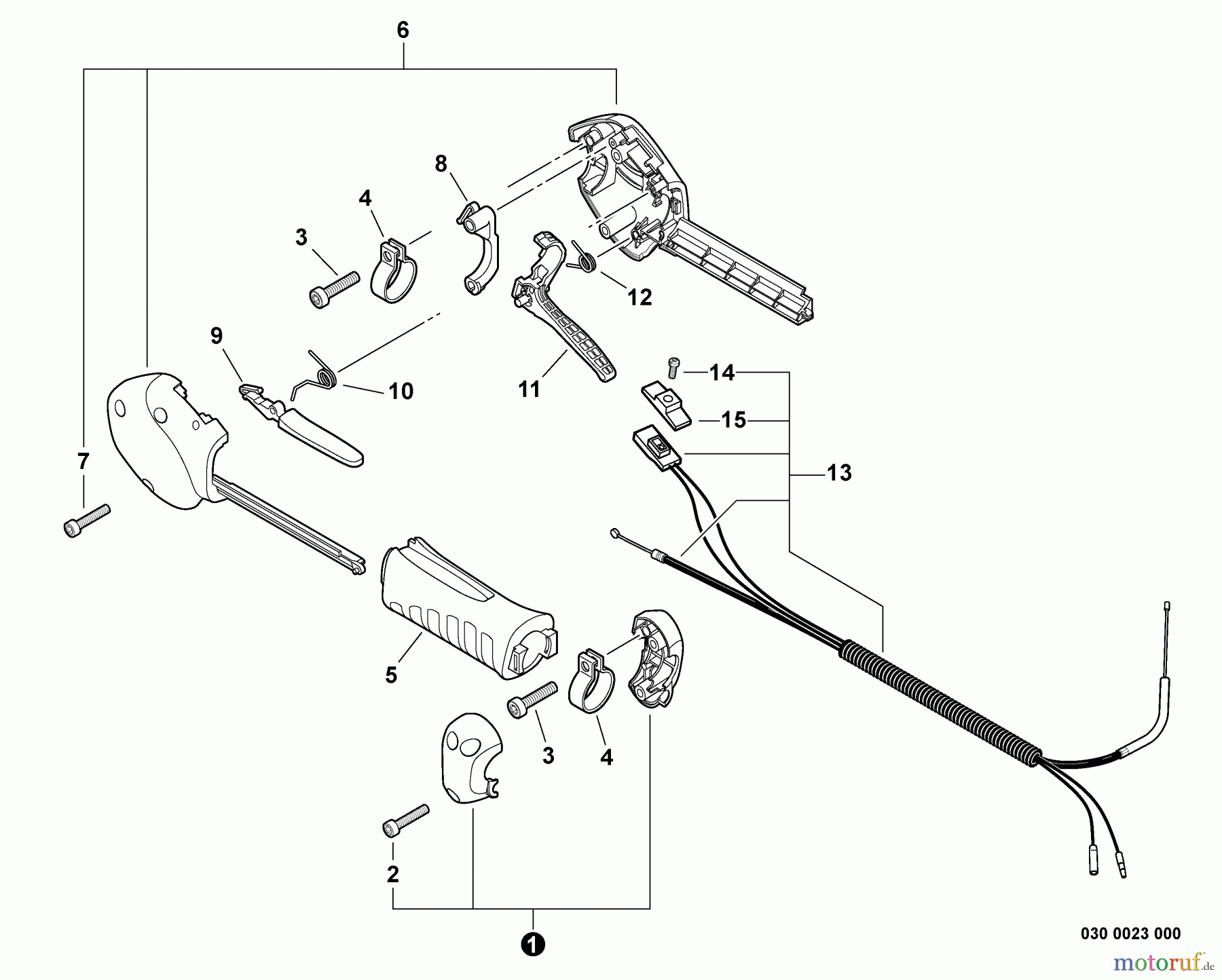 Echo Trimmer, Faden / Bürste SRM-266T - Echo String Trimmer, S/N: T42411001003 - T424111000001 Control Handle, Control Cable Assembly S/N: T42411001001 - T42411005025