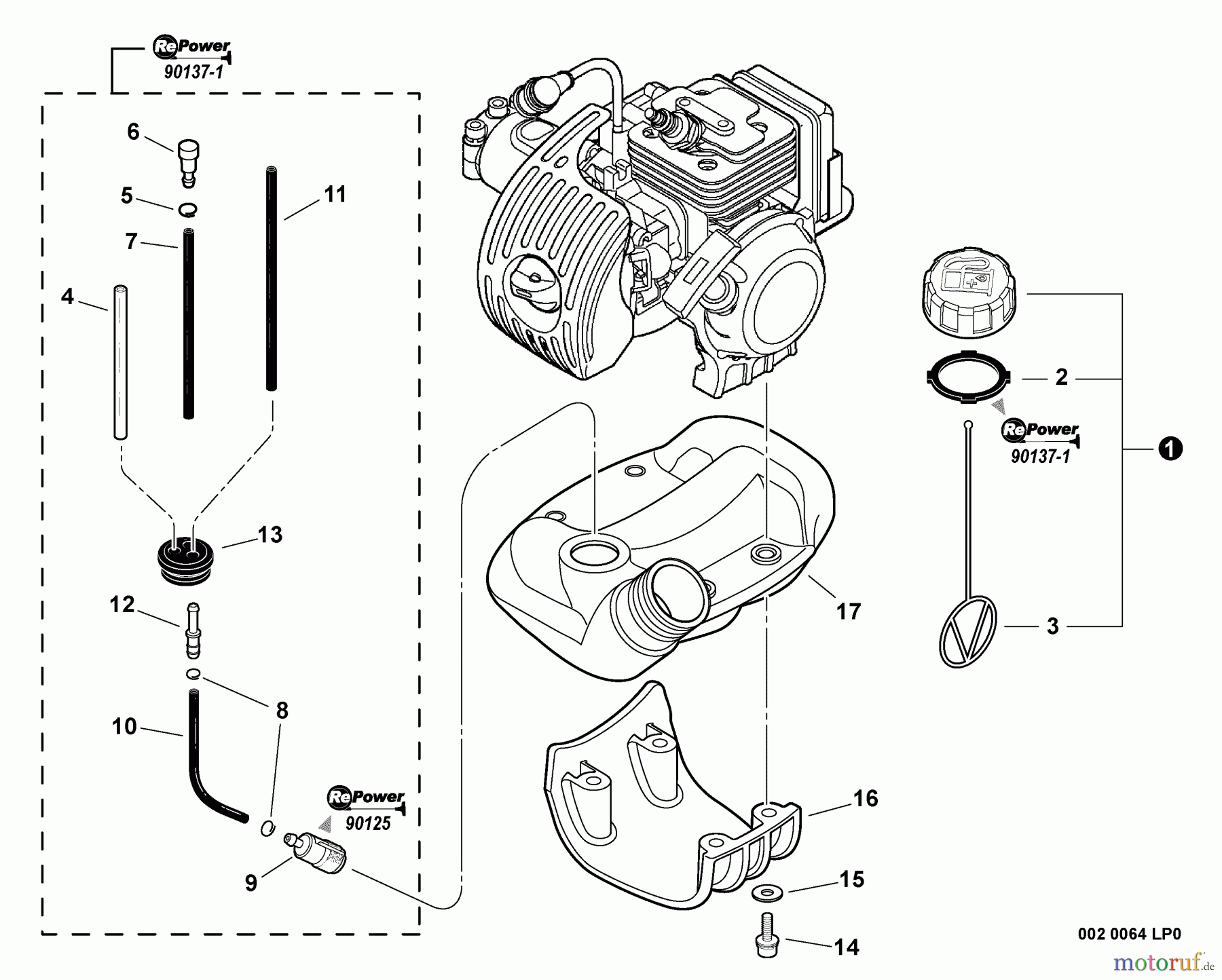 Echo Trimmer, Faden / Bürste SRM-266T - Echo String Trimmer, S/N: T43413001002 - T434131000000 Fuel System S/N: T43413001424 - T43413999999