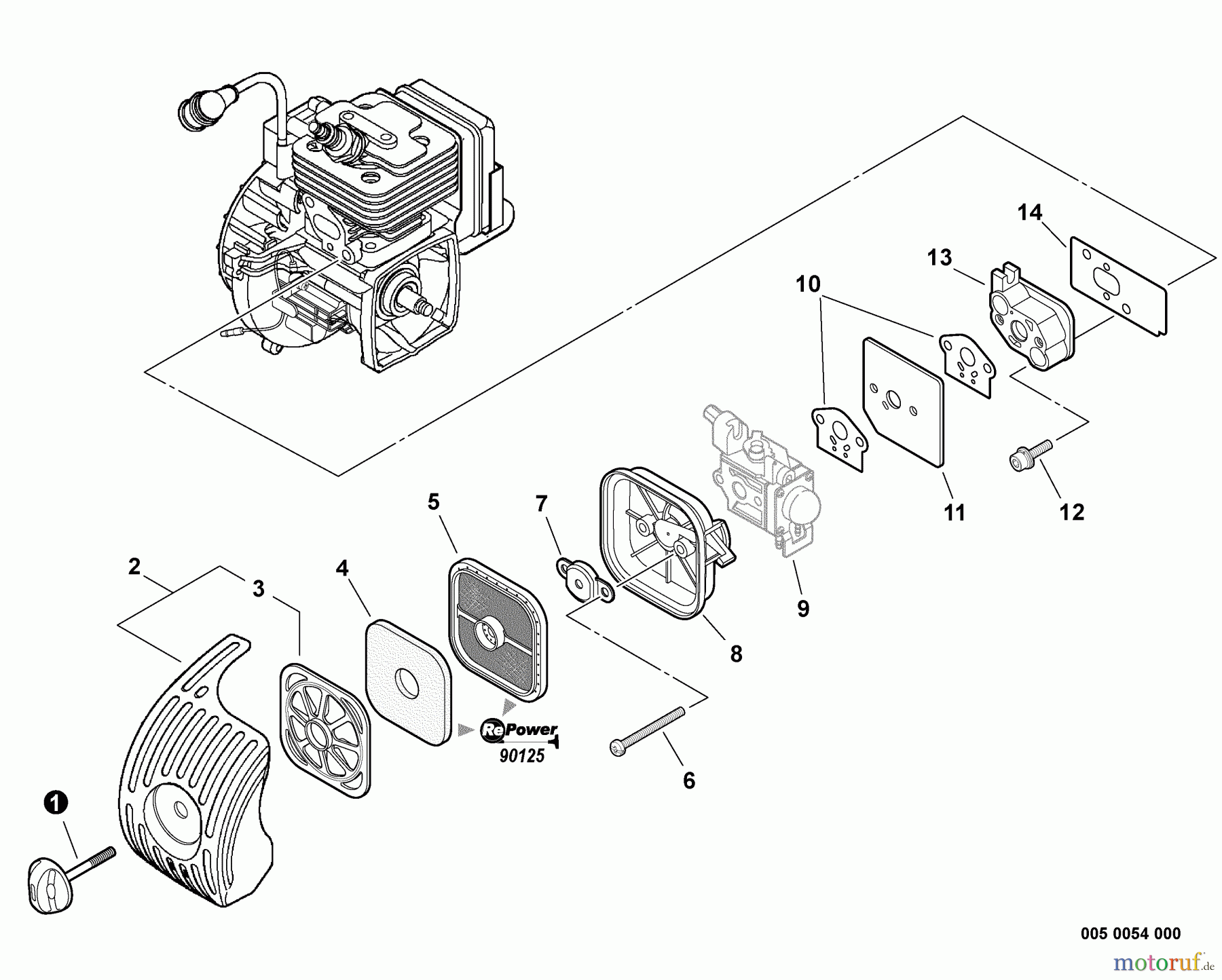 Echo Trimmer, Faden / Bürste SRM-266T - Echo String Trimmer, S/N: T43413001002 - T434131000000 Intake S/N: T43413001001 - T43413001693