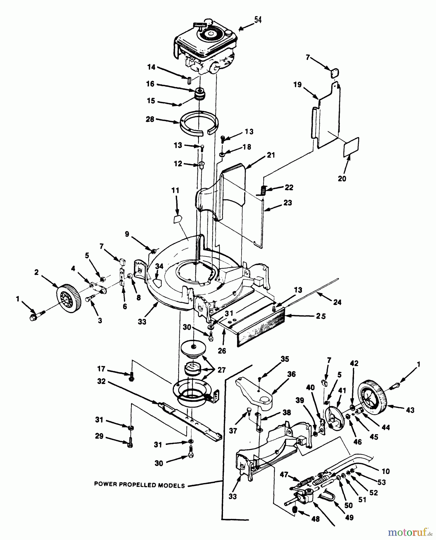  Echo Rasenmäher LM-212PB - Echo Walk-Behind Lawn Mower Deck, Wheels, Discharge Chute, Blade, Drive System