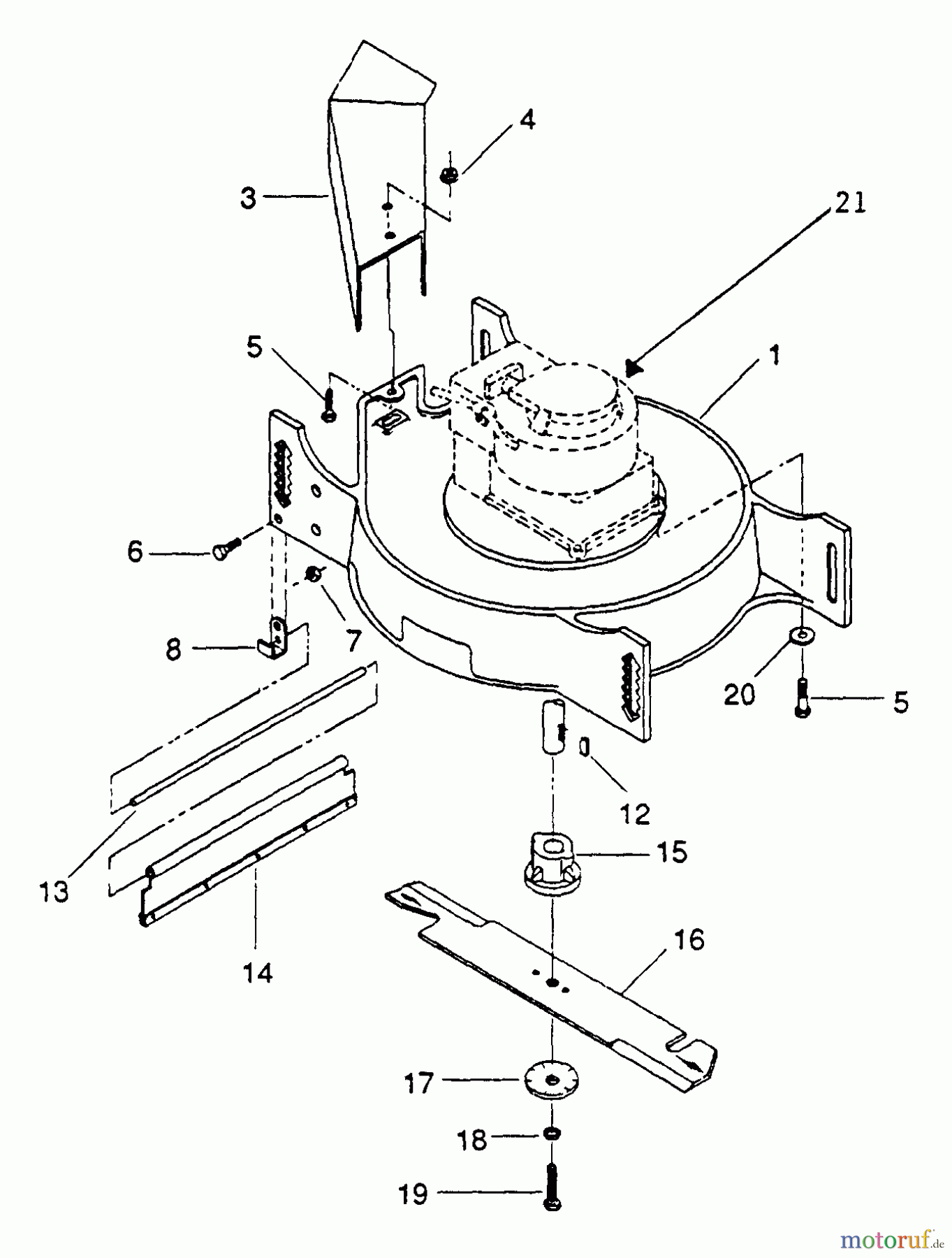 Echo Rasenmäher LMC-212 - Echo Walk-Behind Lawn Mower Deck, Blade, Discharge Chute