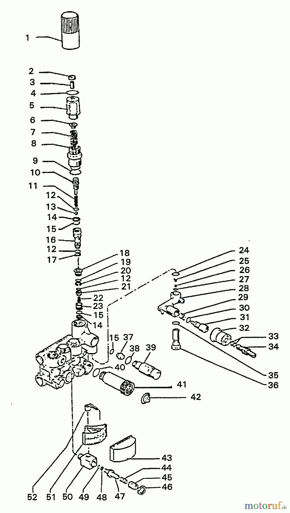 Echo Hochdruckreiniger HPP-1890 - Echo Pressure Washer, S/N: 2457 - 2912 (1992 Models) Manifold, Unloader, Inlet, Pressure Gauge, Injector