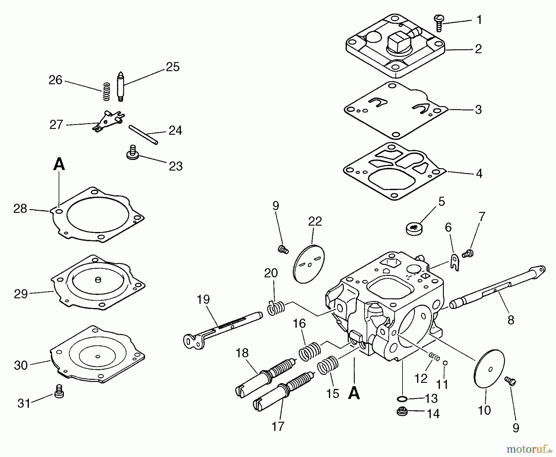 Echo Sägen, Kettensägen CS-1201 - Echo Chainsaw Carburetor