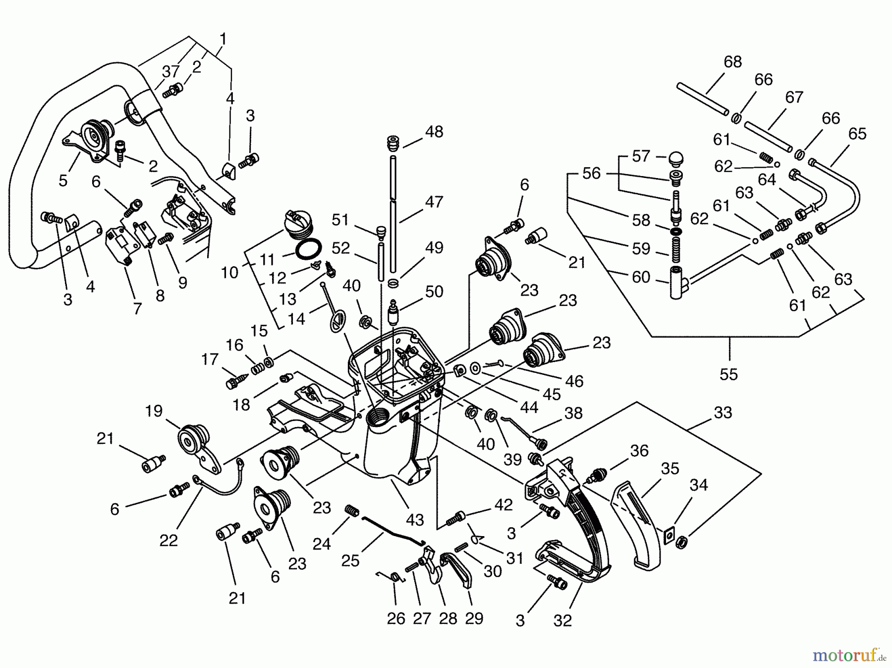  Echo Sägen, Kettensägen CS-1201 - Echo Chainsaw Handles, Fuel System, Throttle Control