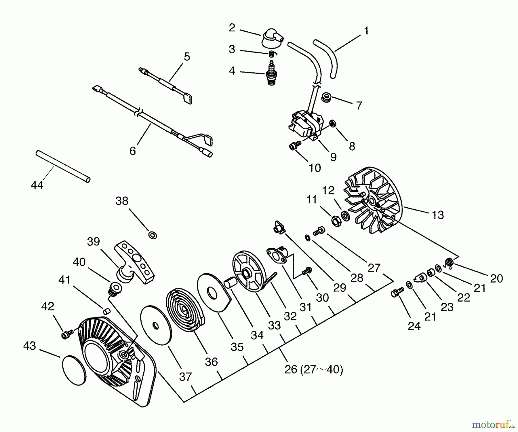 Echo Sägen, Kettensägen CS-1201 - Echo Chainsaw Ignition, Starter Assembly