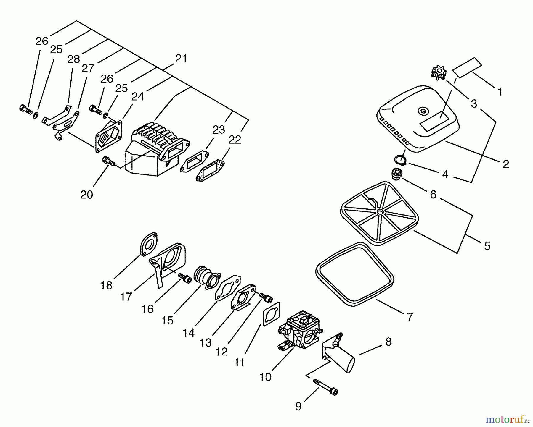 Echo Sägen, Kettensägen CS-1201 - Echo Chainsaw Intake, Exhaust