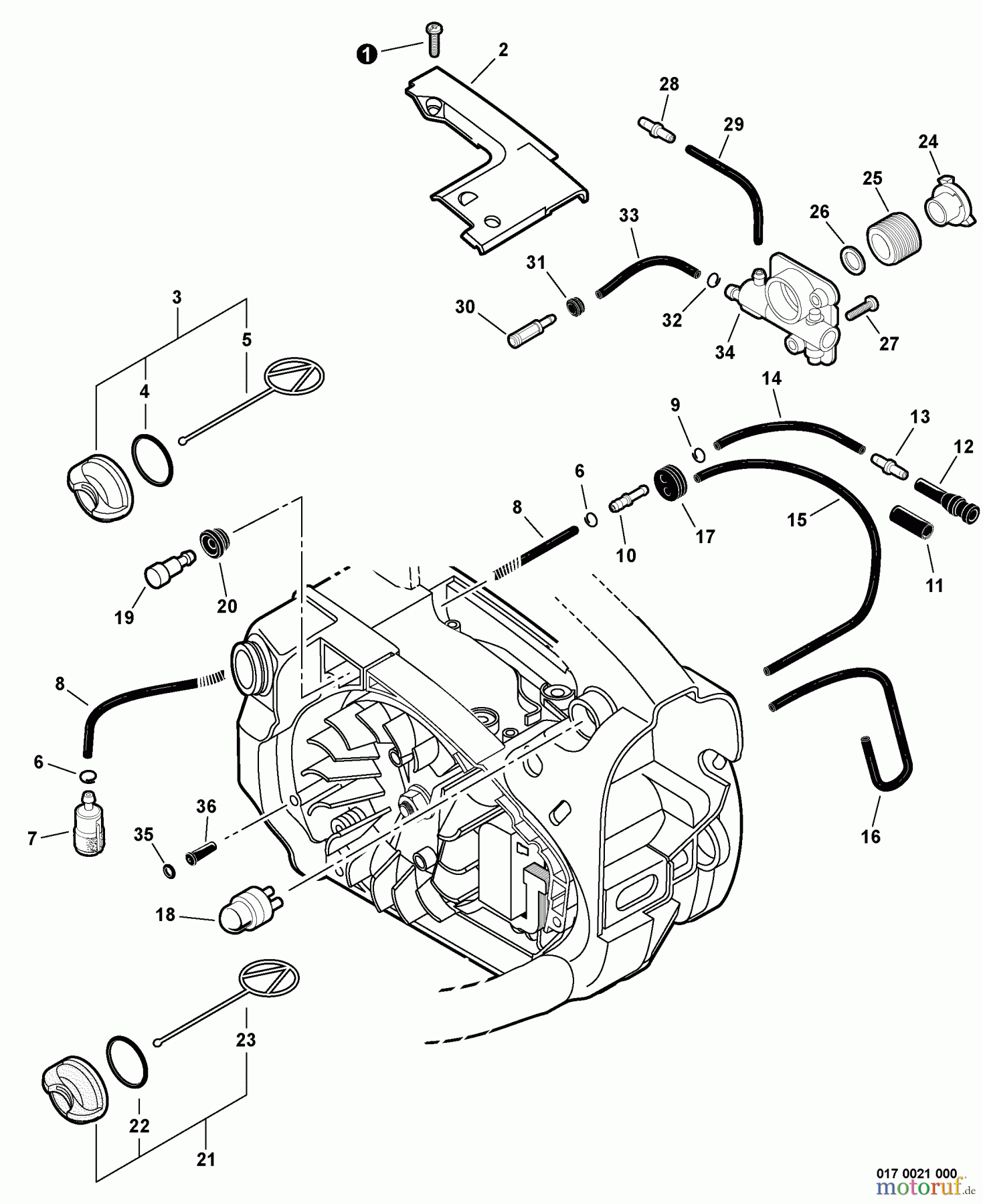  Echo Sägen, Kettensägen CS-271T  S/N: C26513001001 - C26513999999 Auto-Oiler, Fuel System