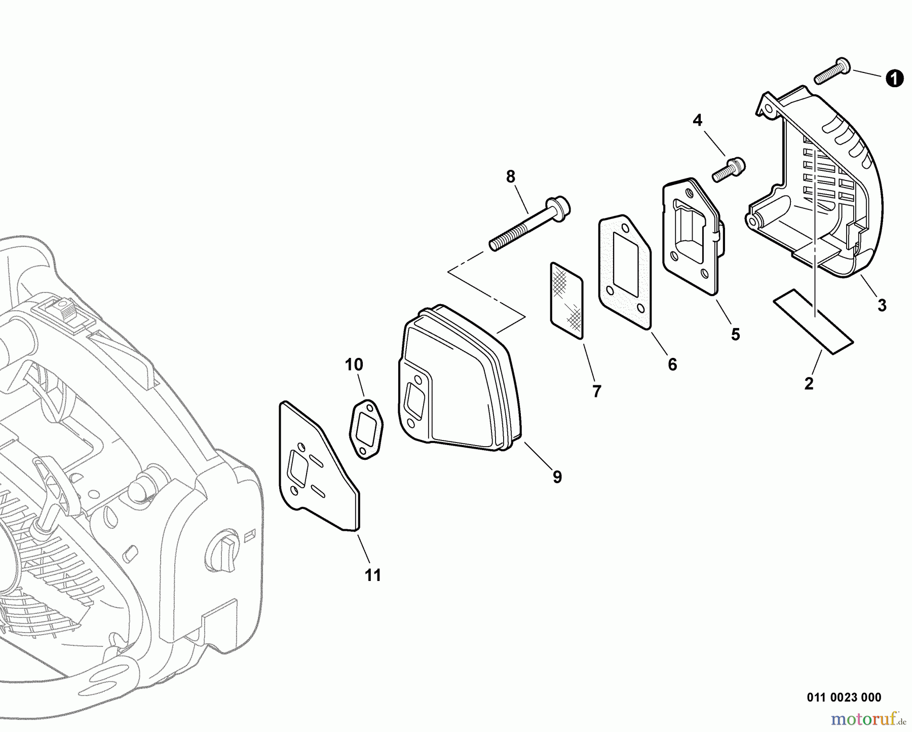  Echo Sägen, Kettensägen CS-271T  S/N: C26411001001 - C26411999999 Exhaust