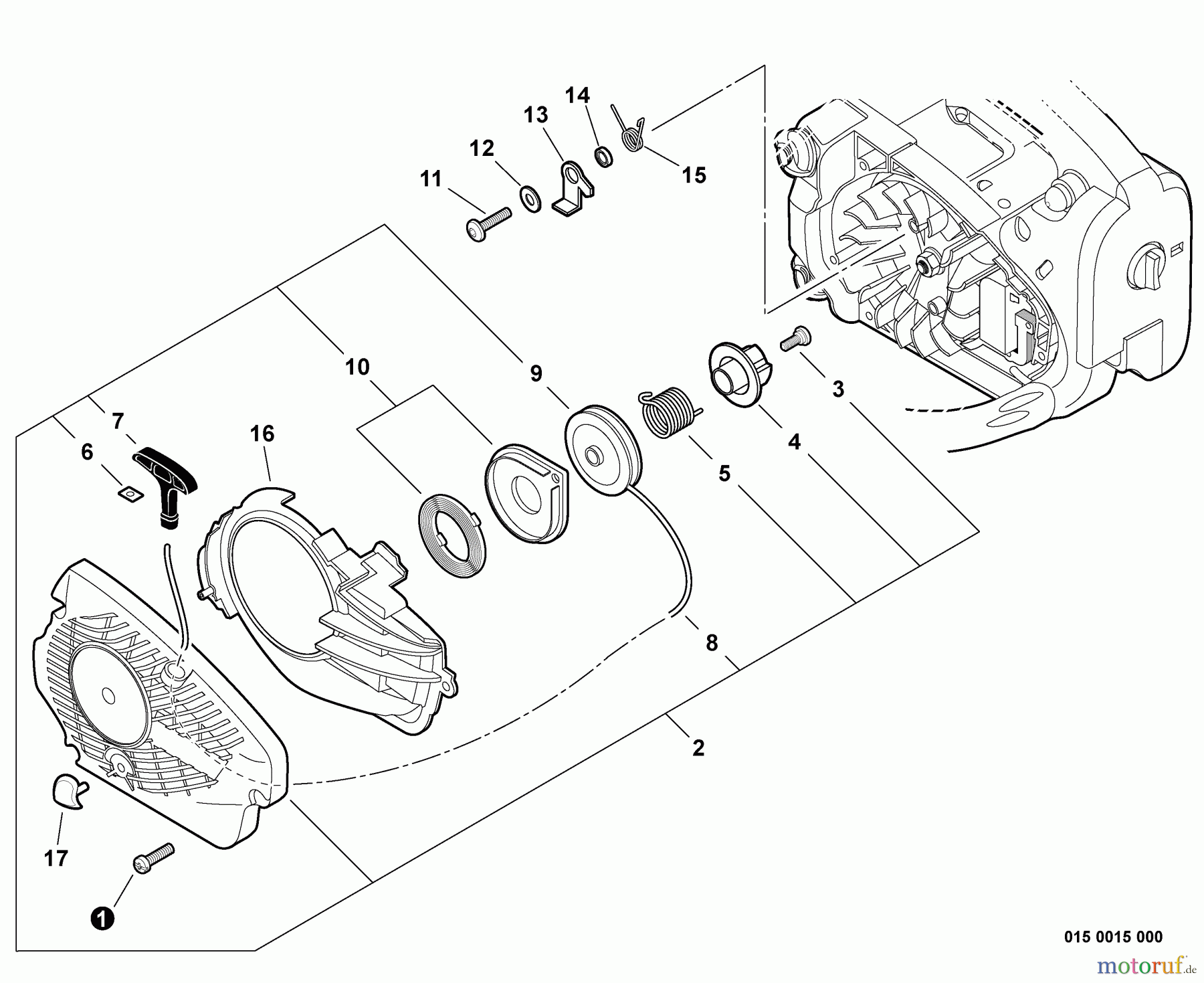 Echo Sägen, Kettensägen CS-271T - Echo Chainsaw, S/N: C21211001001 - C21211999999 Starter