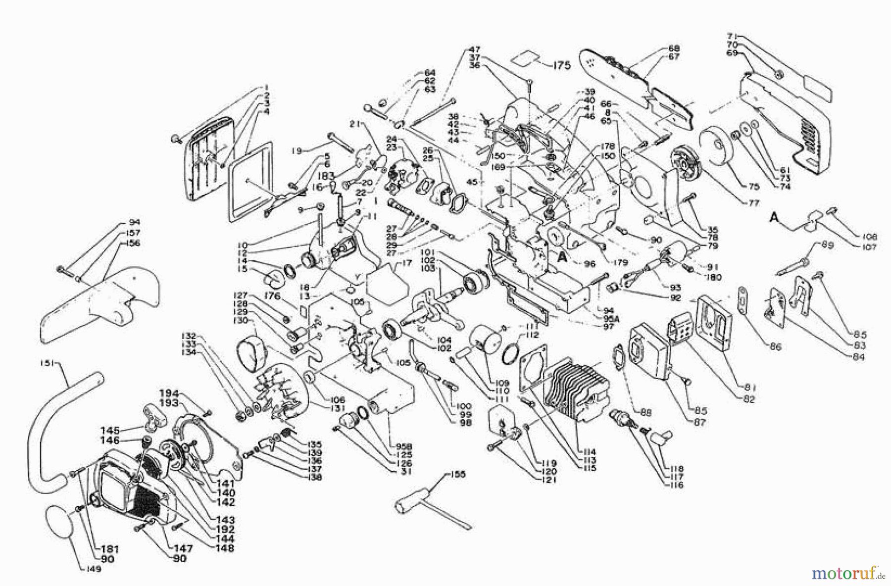  Echo Sägen, Kettensägen CS-280E - Echo Chainsaw, S/N: 0313001 - 9999999 Unit Complete (Secondary Chain Brake Type)