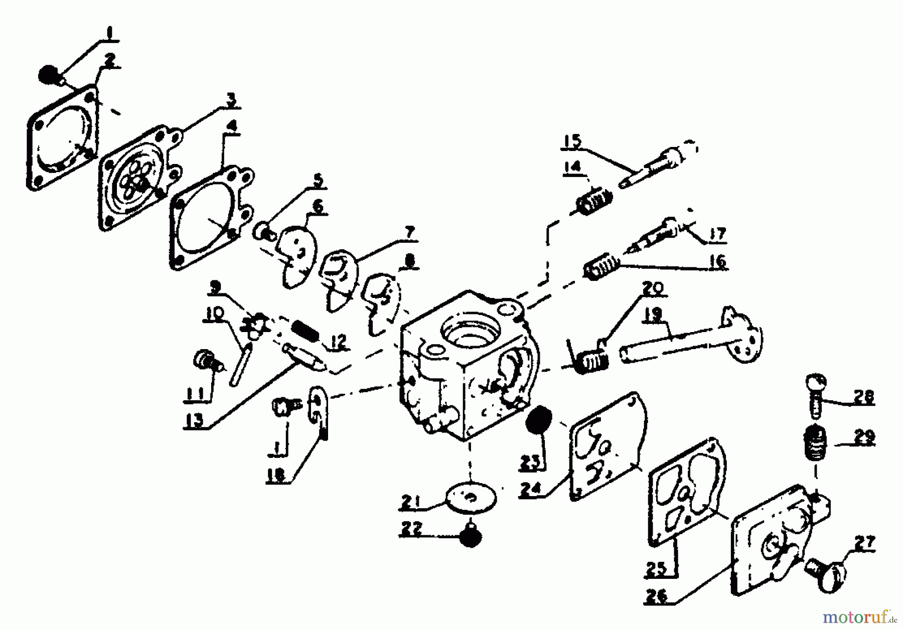 Echo Sägen, Kettensägen CS-302S - Echo Chainsaw, S/N: 17501 - 30500 Carburetor