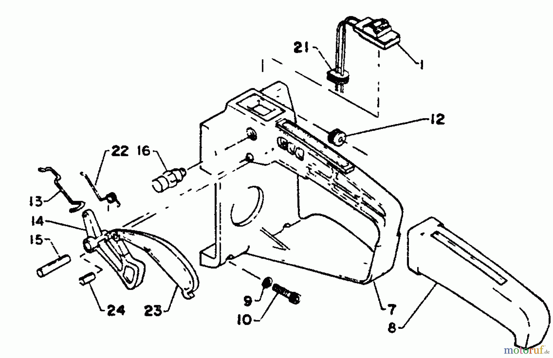  Echo Sägen, Kettensägen CS-302S - Echo Chainsaw, S/N: 30501 - 64670 Handles, Rear