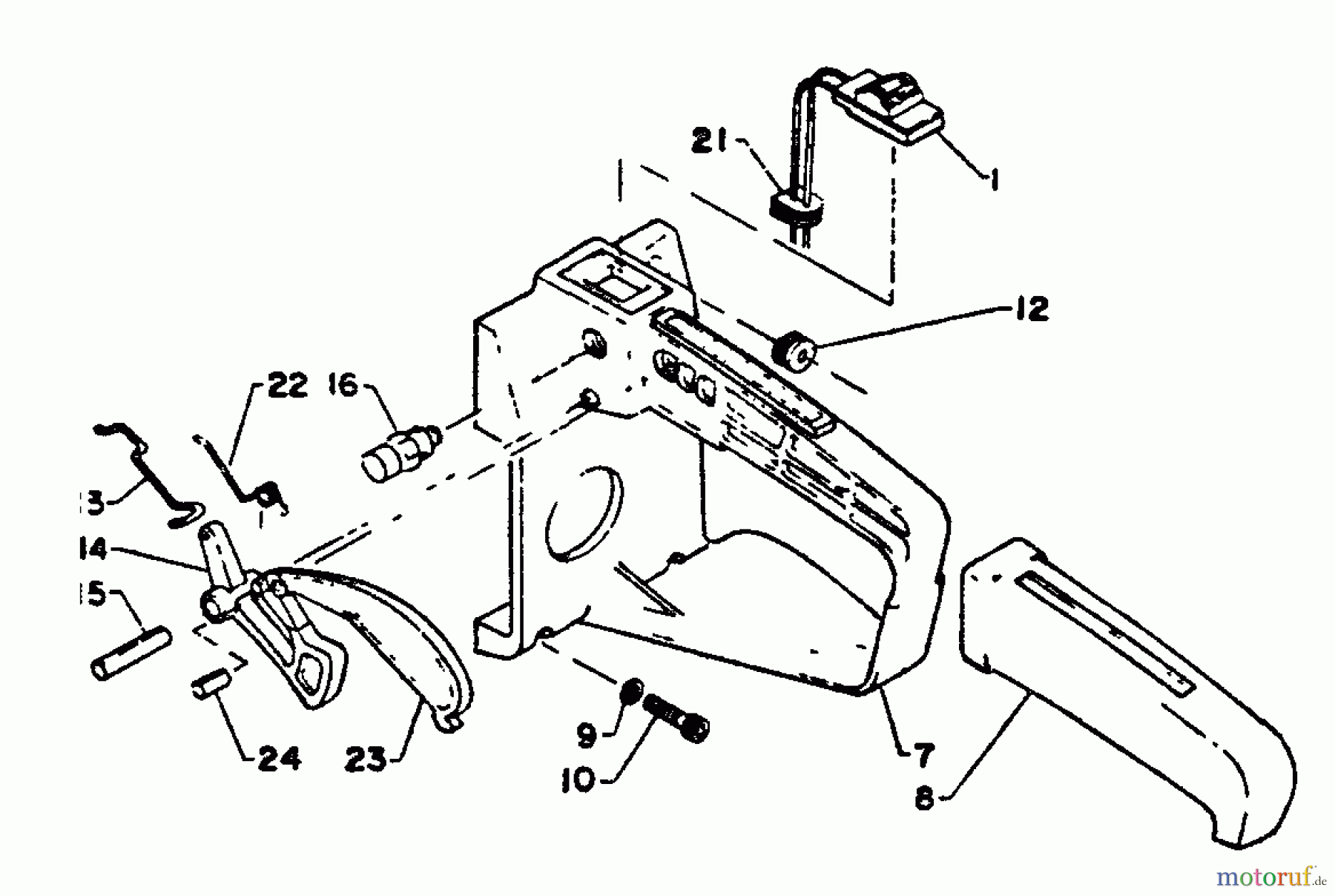  Echo Sägen, Kettensägen CS-302S - Echo Chainsaw, S/N: 64671 - 99999 Handles, Rear