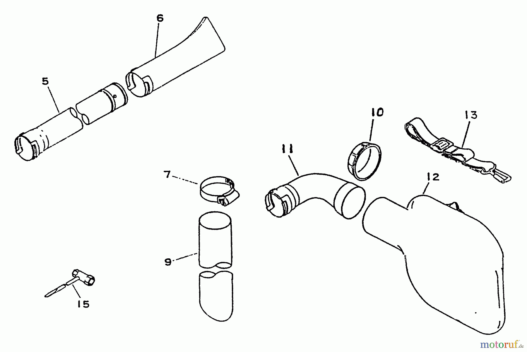  Echo Bläser / Sauger / Häcksler / Mulchgeräte	 PB-1010 - Echo Hand Held Blower, S/N: 001001 - 066000 Blower Tubes, Debris Bag, Tools