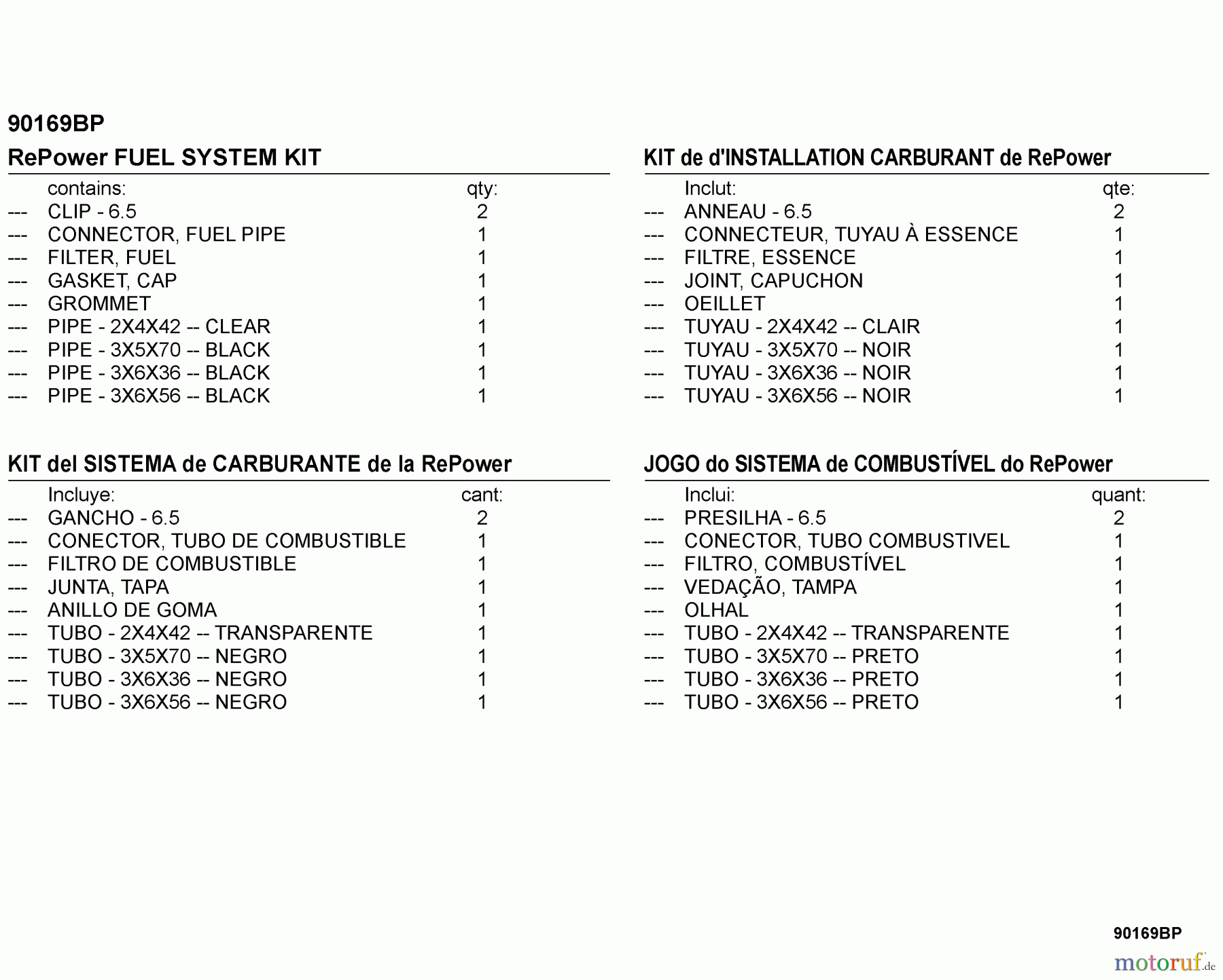 Echo Sägen, Kettensägen CS-303T - Echo Chainsaw, S/N: C26012001001 - C26012999999 90169BP RePower FUEL SYSTEM KIT