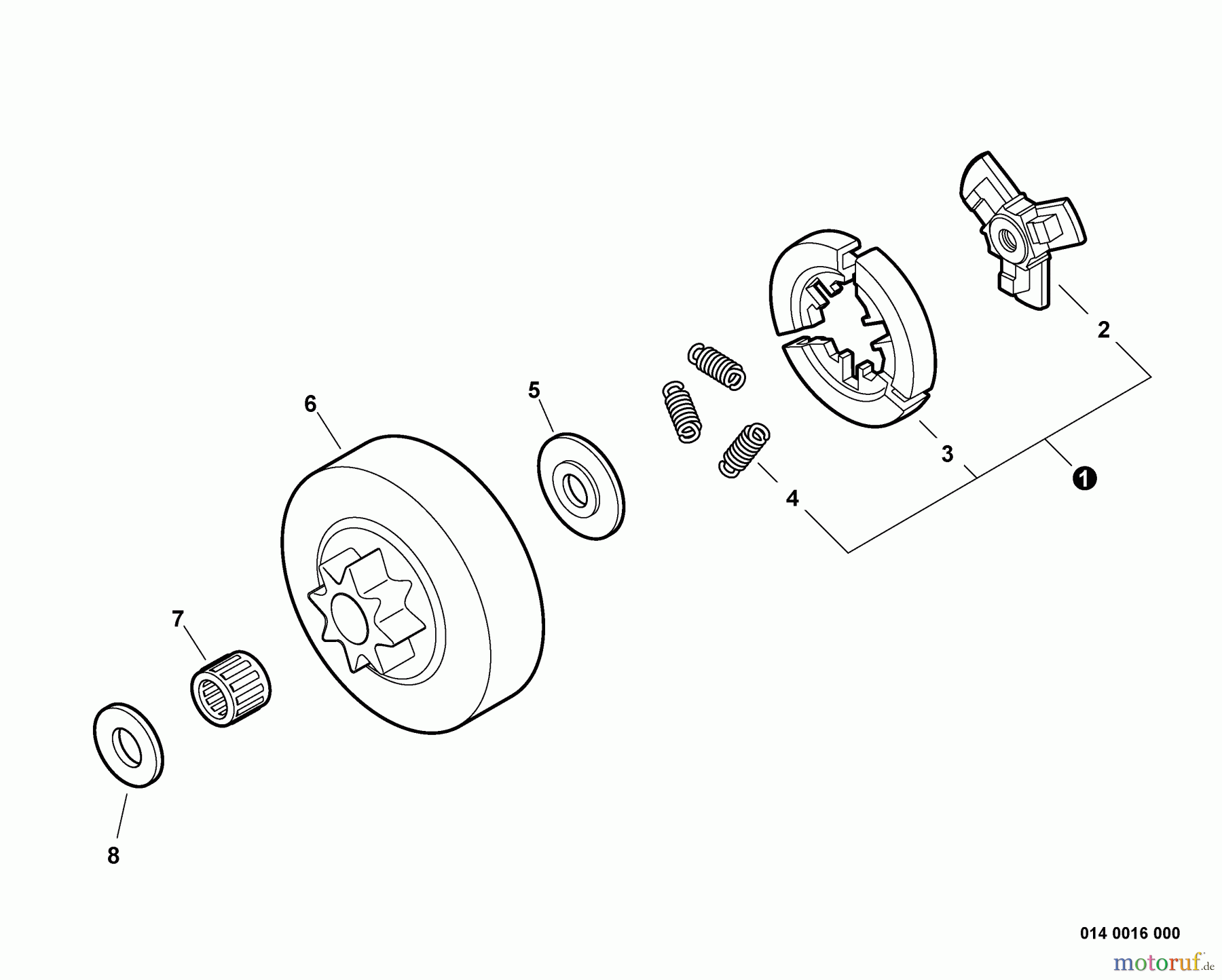 Echo Sägen, Kettensägen CS-303T - Echo Chainsaw, S/N: C26111001001 - C26111999999 Clutch