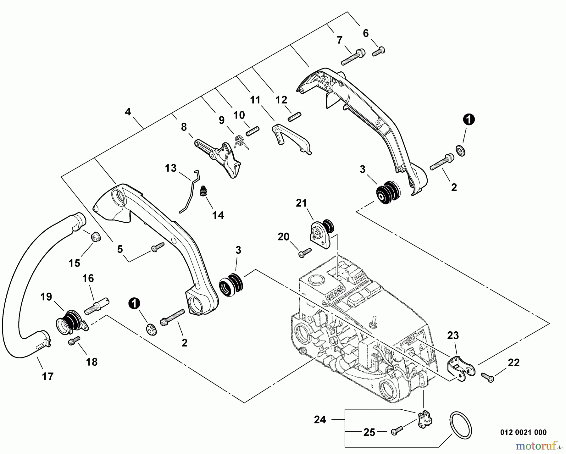 Echo Sägen, Kettensägen CS-303T - Echo Chainsaw, S/N: C26111001001 - C26111999999 Handles, Throttle Control