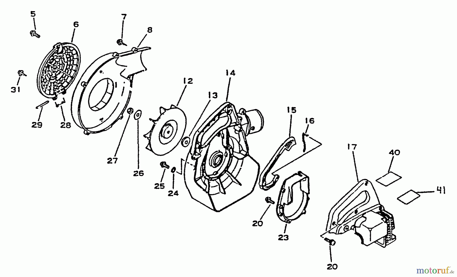 Echo Bläser / Sauger / Häcksler / Mulchgeräte	 PB-1010 - Echo Hand Held Blower, S/N: 001001 - 066000 Fan, Housings