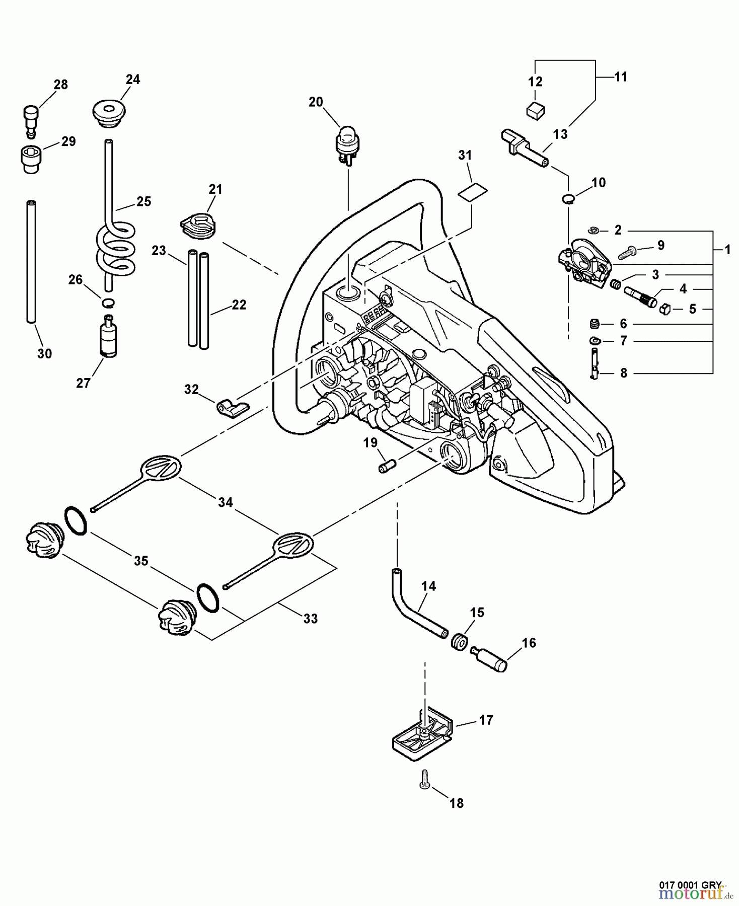 Echo Sägen, Kettensägen CS-306 - Echo Chainsaw, S/N: 04001001 - 04999999 Fuel System, Auto Oiler S/N: 04001001 - 04002300
