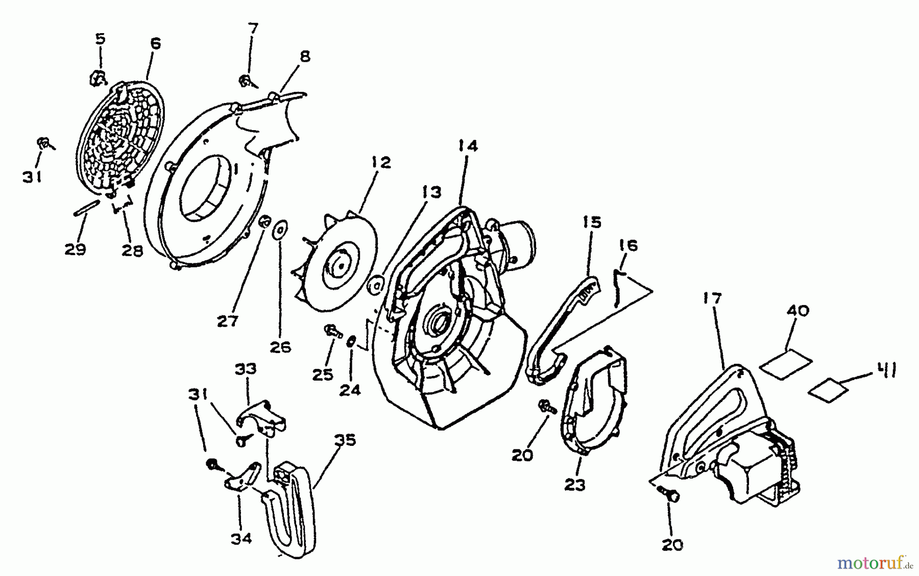 Echo Bläser / Sauger / Häcksler / Mulchgeräte PB-1010 - Echo Hand Held Blower, S/N: 066001 - 098000 Fan, Housings