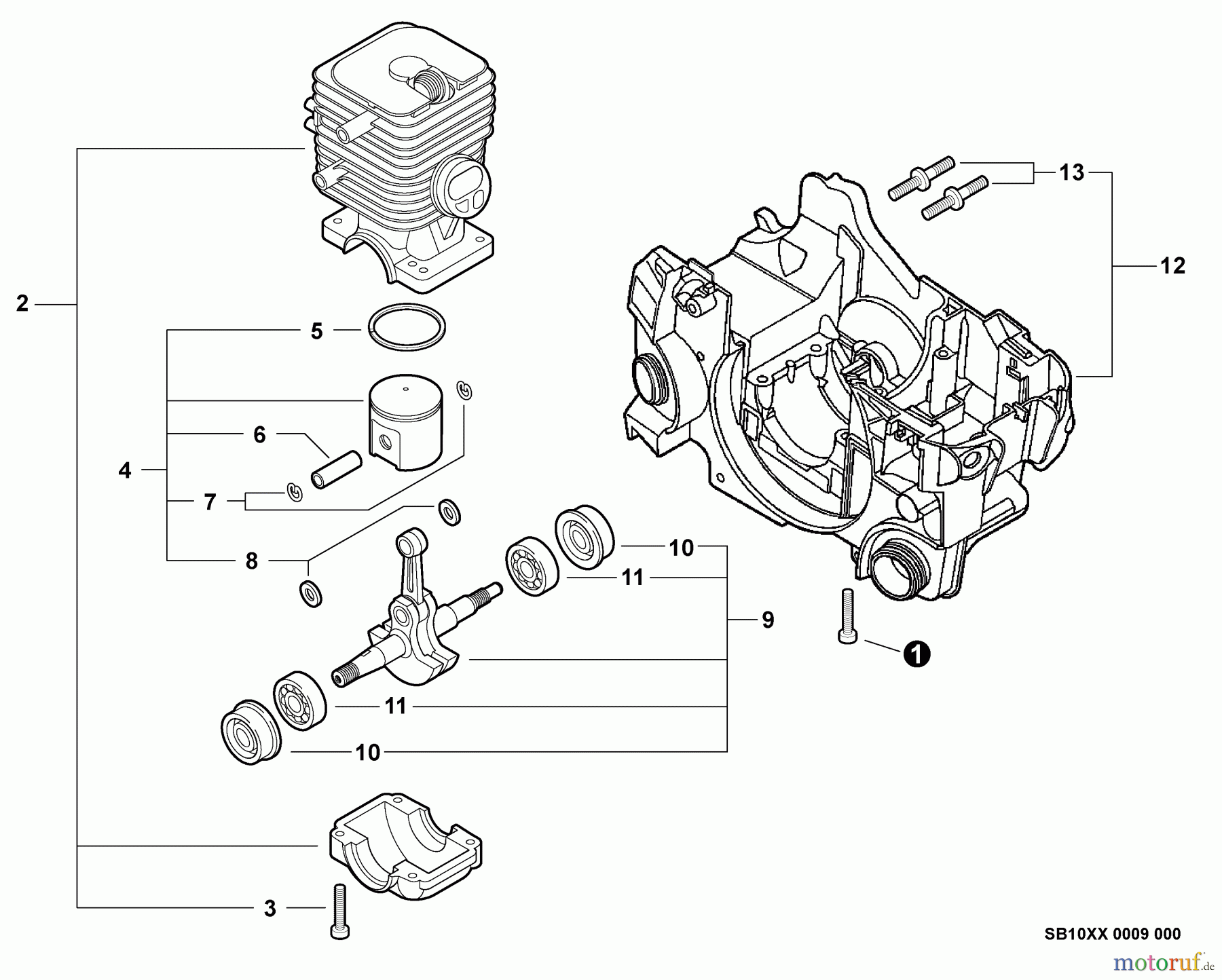 Echo Sägen, Kettensägen CS-310 - Echo Chainsaw, S/N: C23926001001 - C23926999999 Engine, Engine Housing