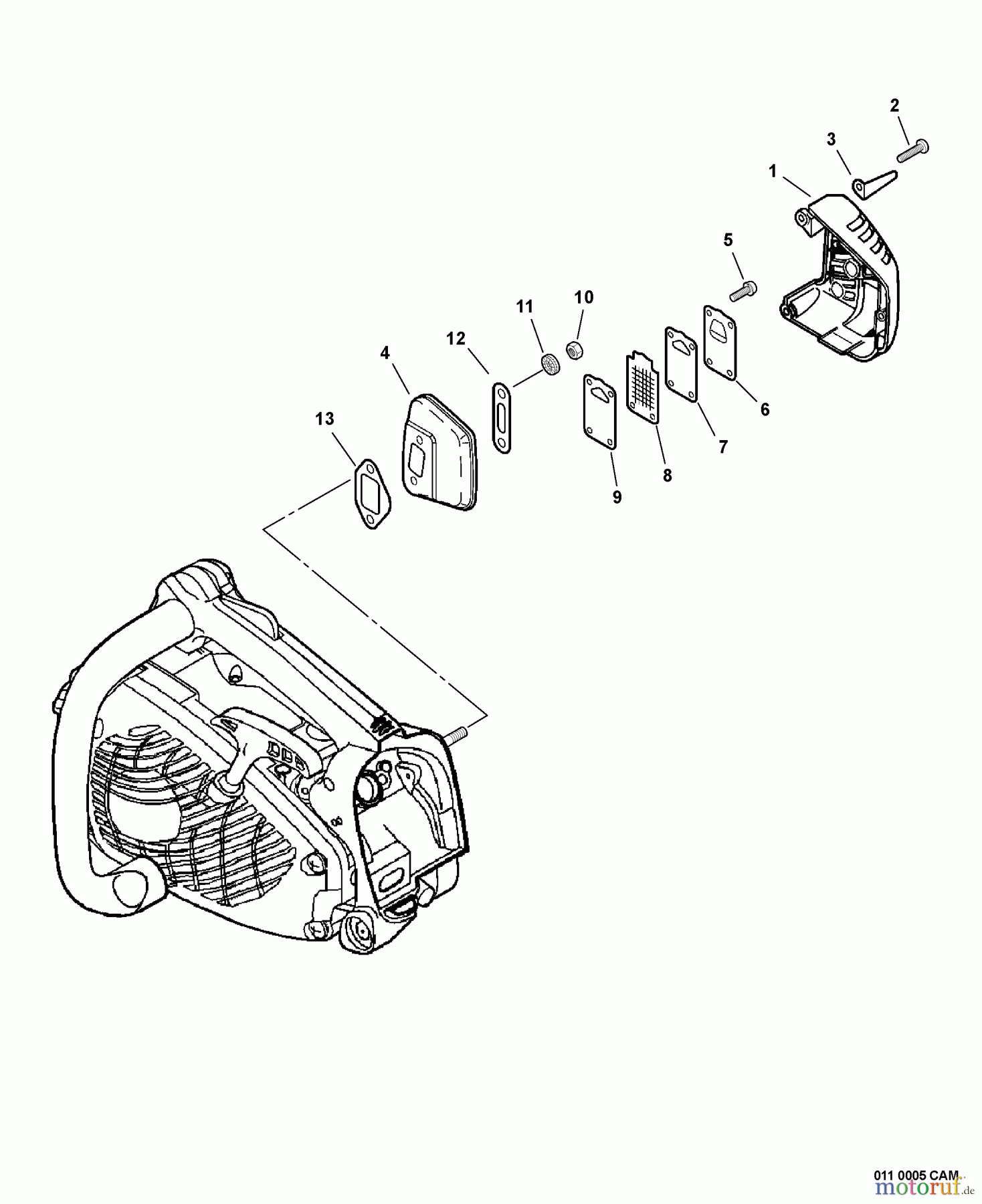 Echo Sägen, Kettensägen CS-330MX4 - Echo Chainsaw, S/N: C07311001001 - C07311999999 Exhaust