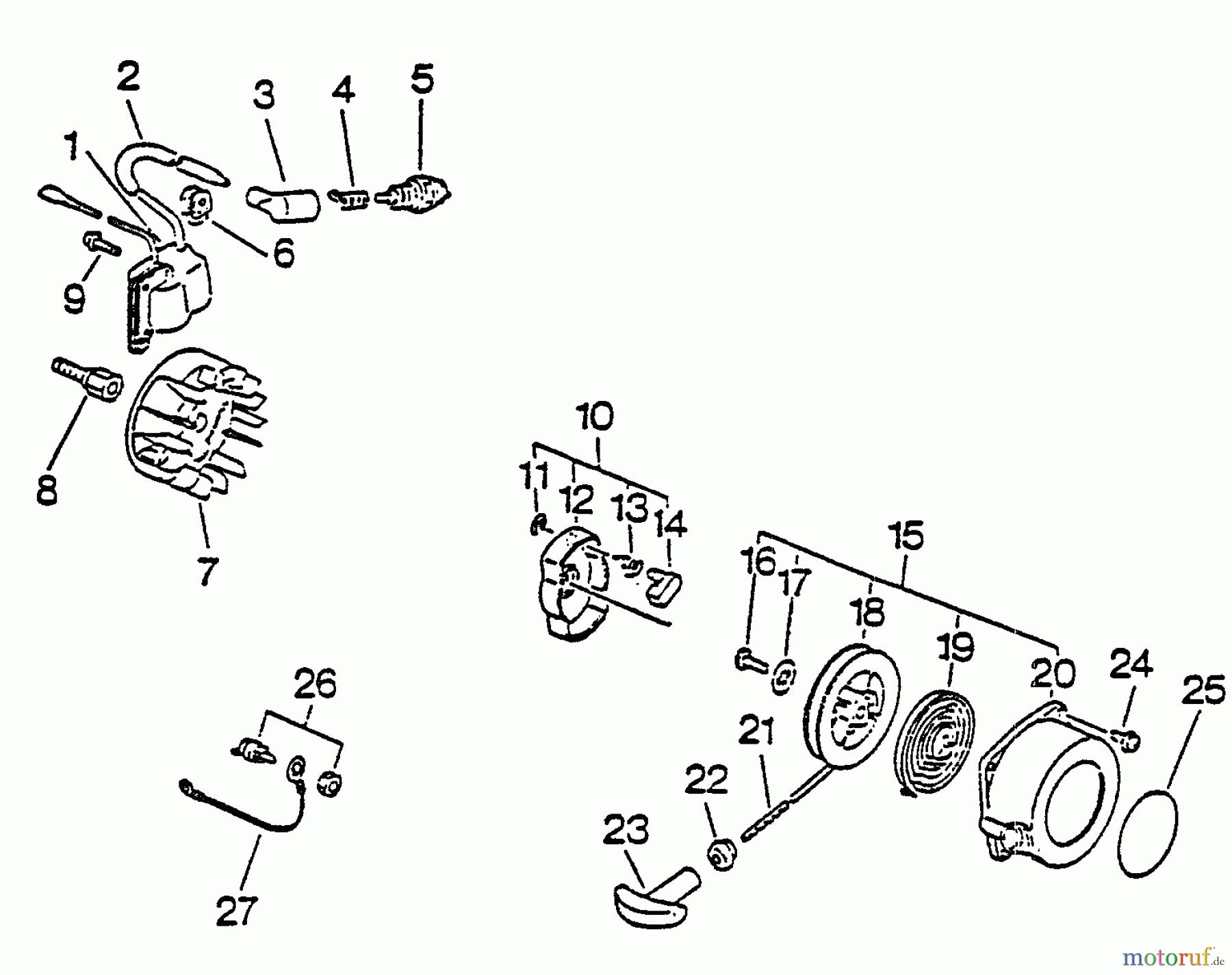  Echo Bläser / Sauger / Häcksler / Mulchgeräte	 PB-1010 - Echo Hand Held Blower, S/N: 122636 - 219000 Ignition, Starter