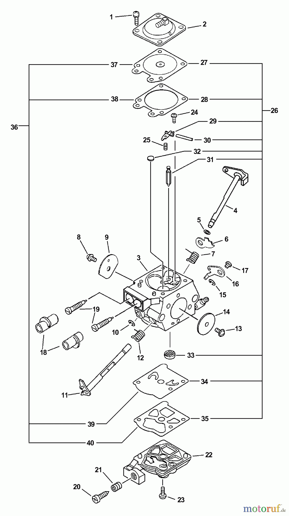 Echo Sägen, Kettensägen CS-330MX4 - Echo Chainsaw, S/N: C07411001001 - C07411999999 Carburetor -- WT-739
