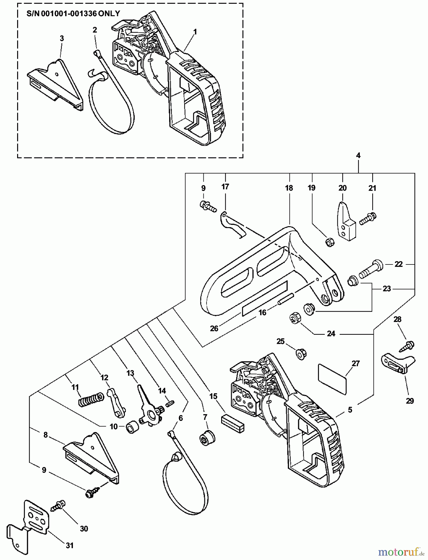 Echo Sägen, Kettensägen CS-3400 - Echo Chainsaw (Type 1) Chain Brake Assembly