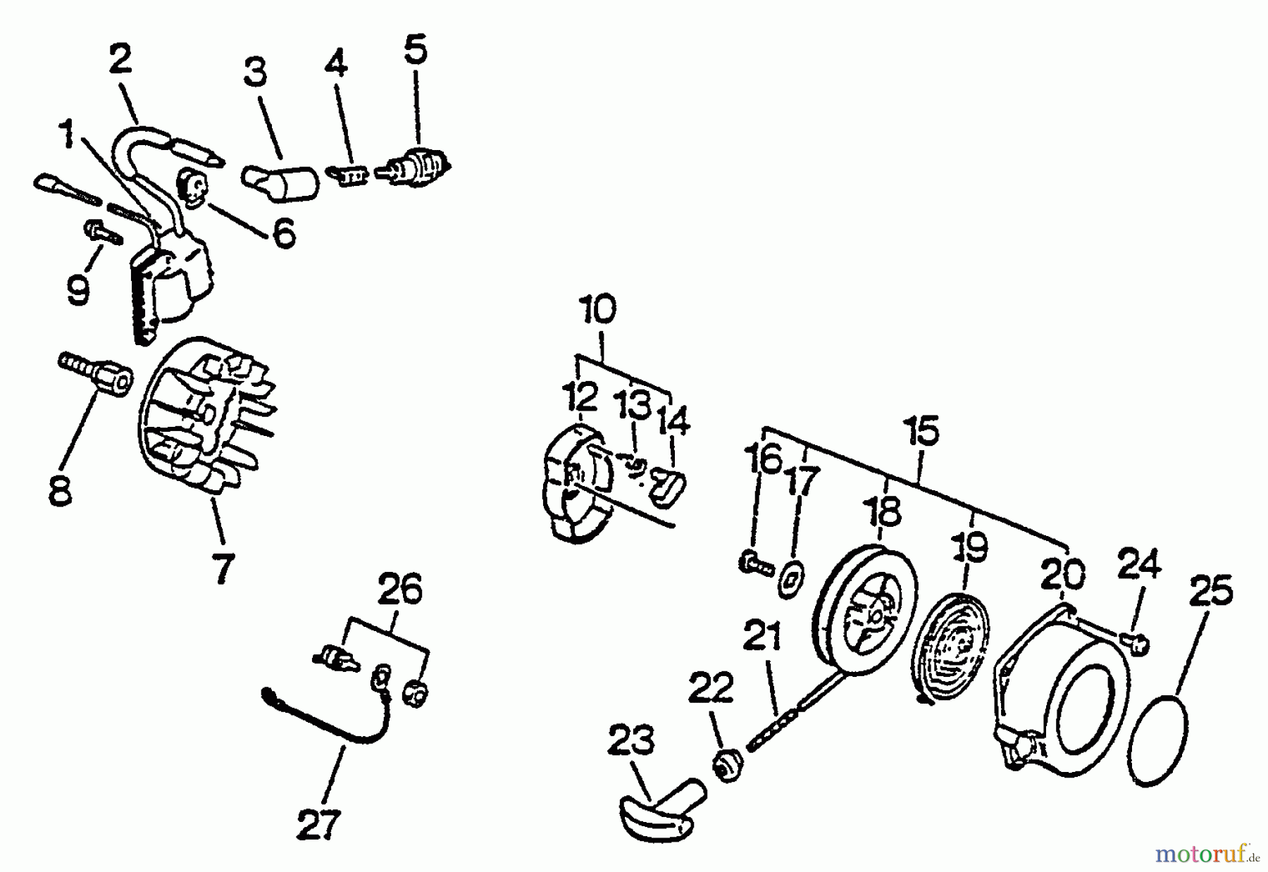  Echo Bläser / Sauger / Häcksler / Mulchgeräte	 PB-1000 - Echo Hand Held Blower, S/N: 219001 - 242731 Ignition, Starter