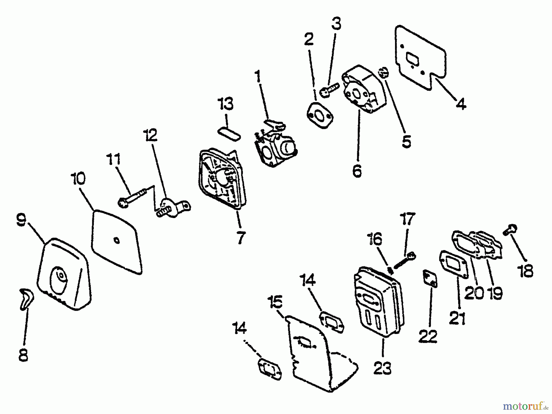 Echo Bläser / Sauger / Häcksler / Mulchgeräte PB-1010 - Echo Hand Held Blower, S/N: 219001 - 242731 Intake, Exhaust, Air Cleaner
