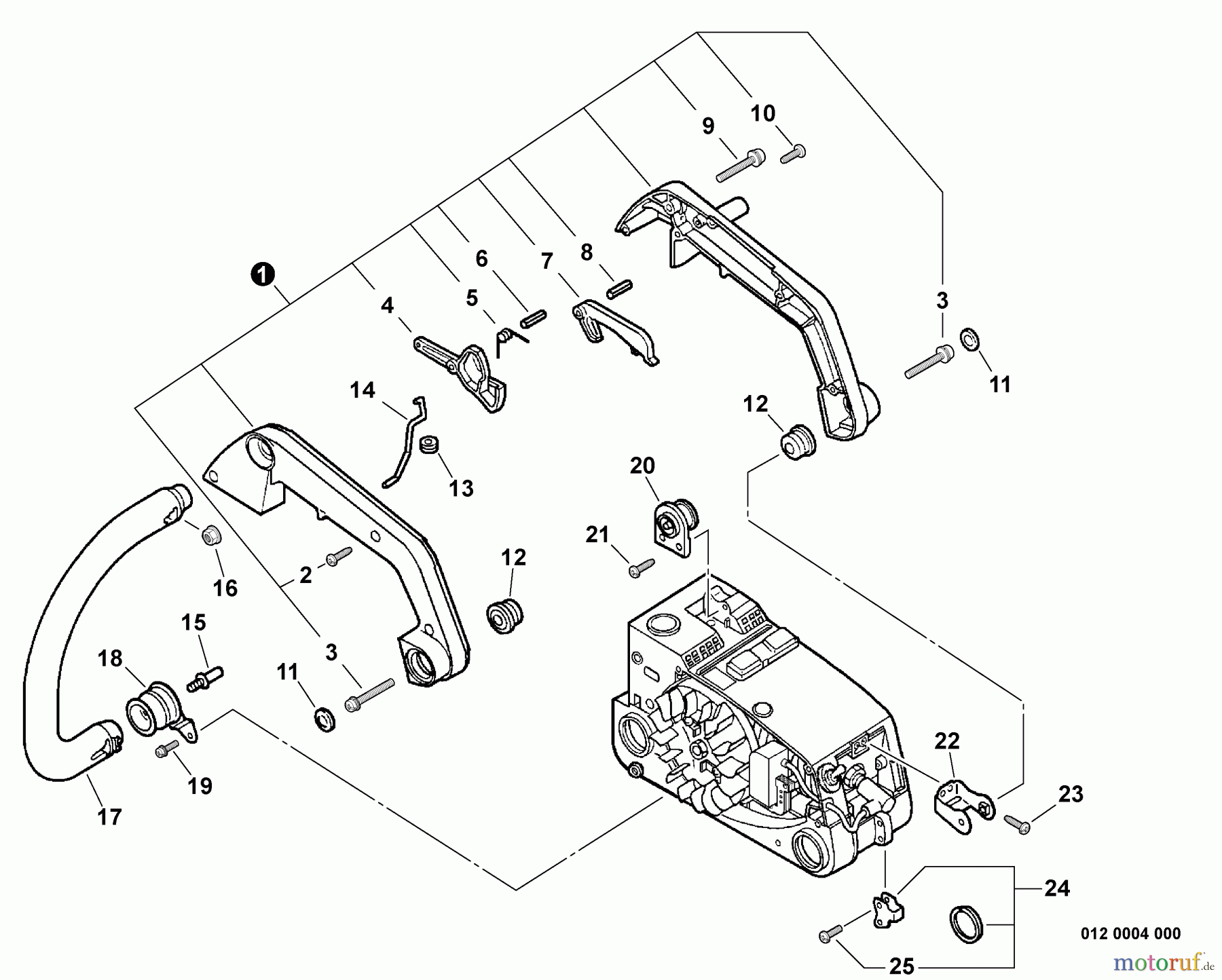 Echo Sägen, Kettensägen CS-3400 - Echo Chainsaw (Type 1) Handles, Throttle Control