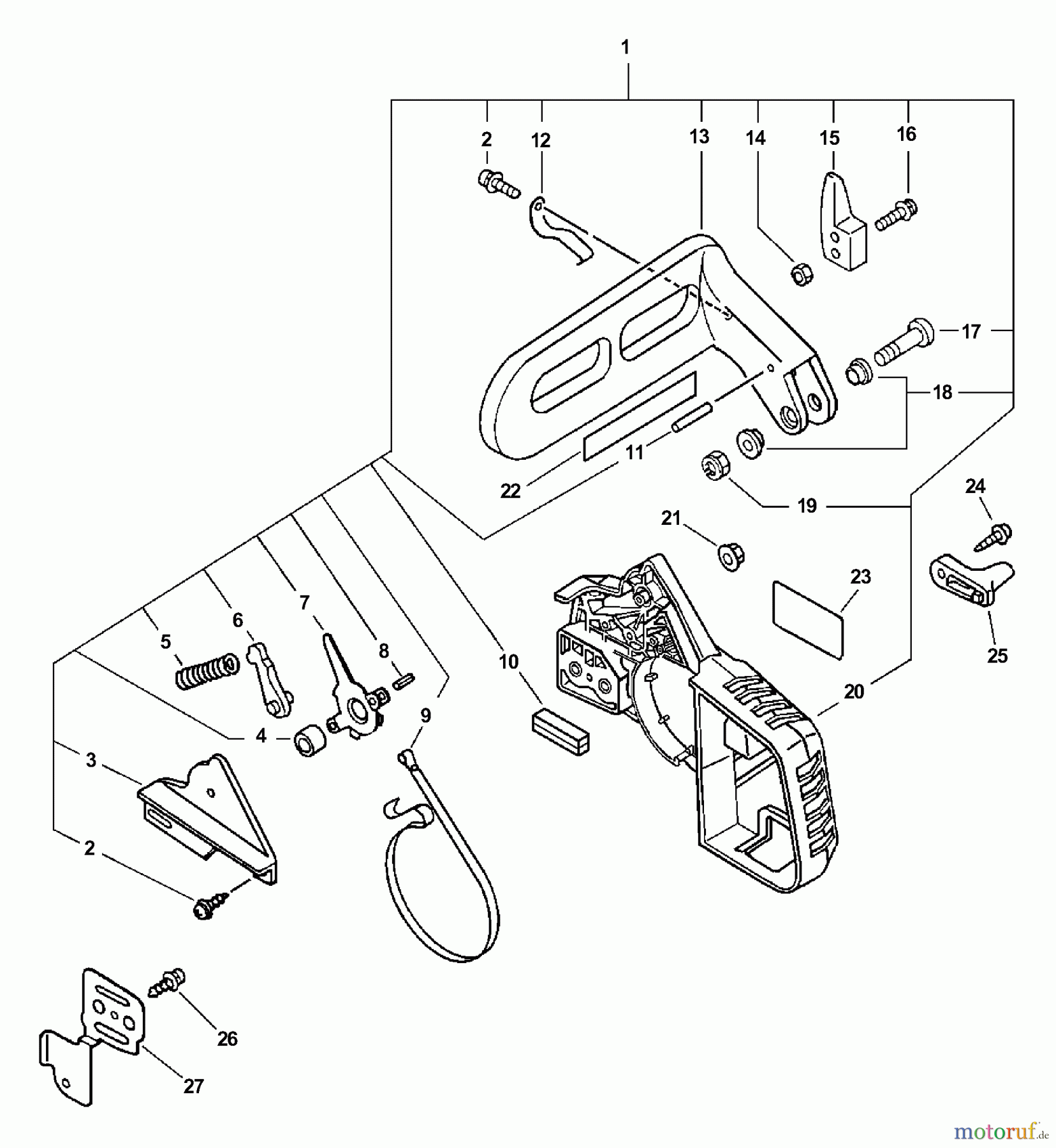 Echo Sägen, Kettensägen CS-3450 - Echo Chainsaw (Type 1) Chain Brake Assembly