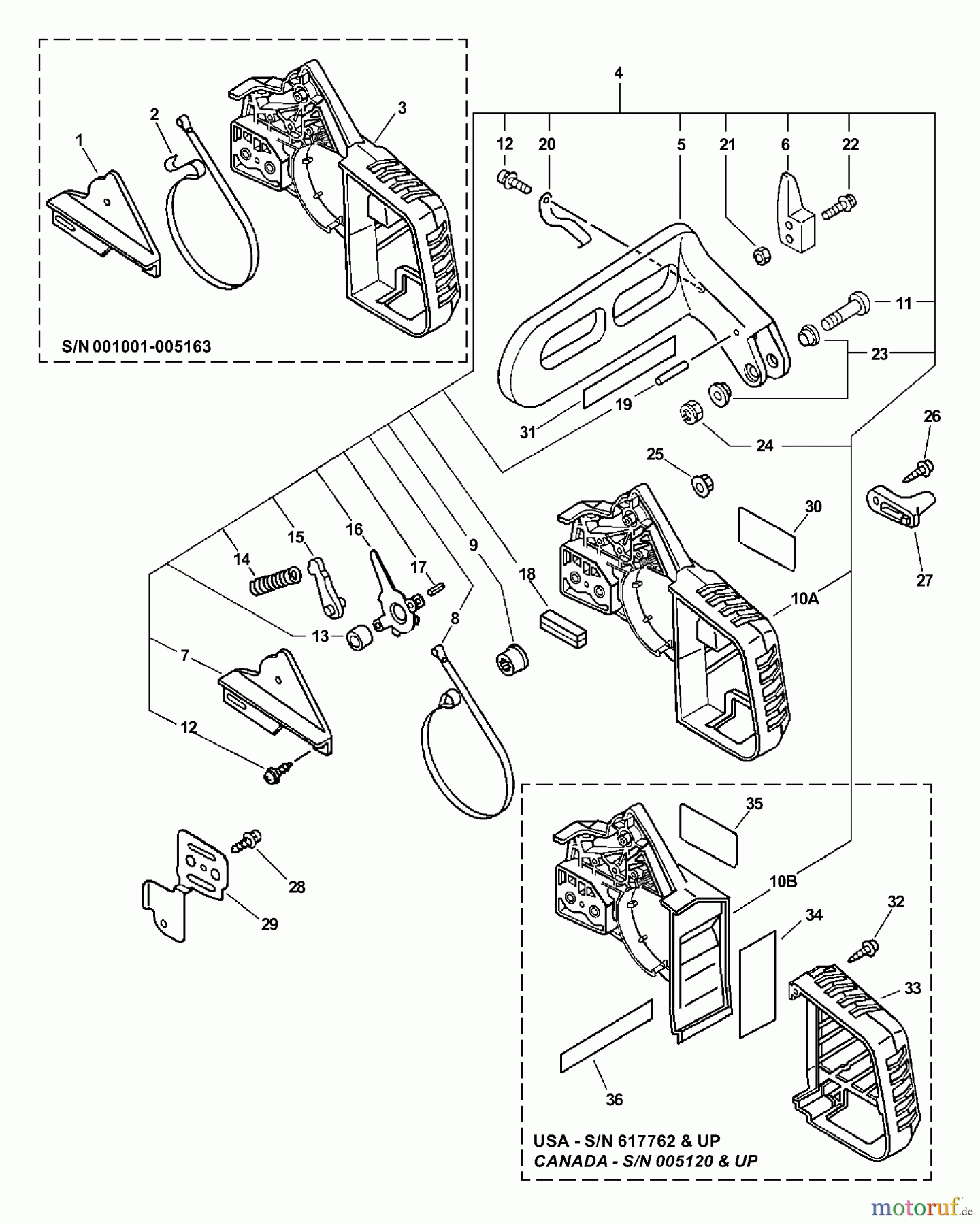 Echo Sägen, Kettensägen CS-3450 - Echo Chainsaw (Type 1E) Chain Brake Assembly