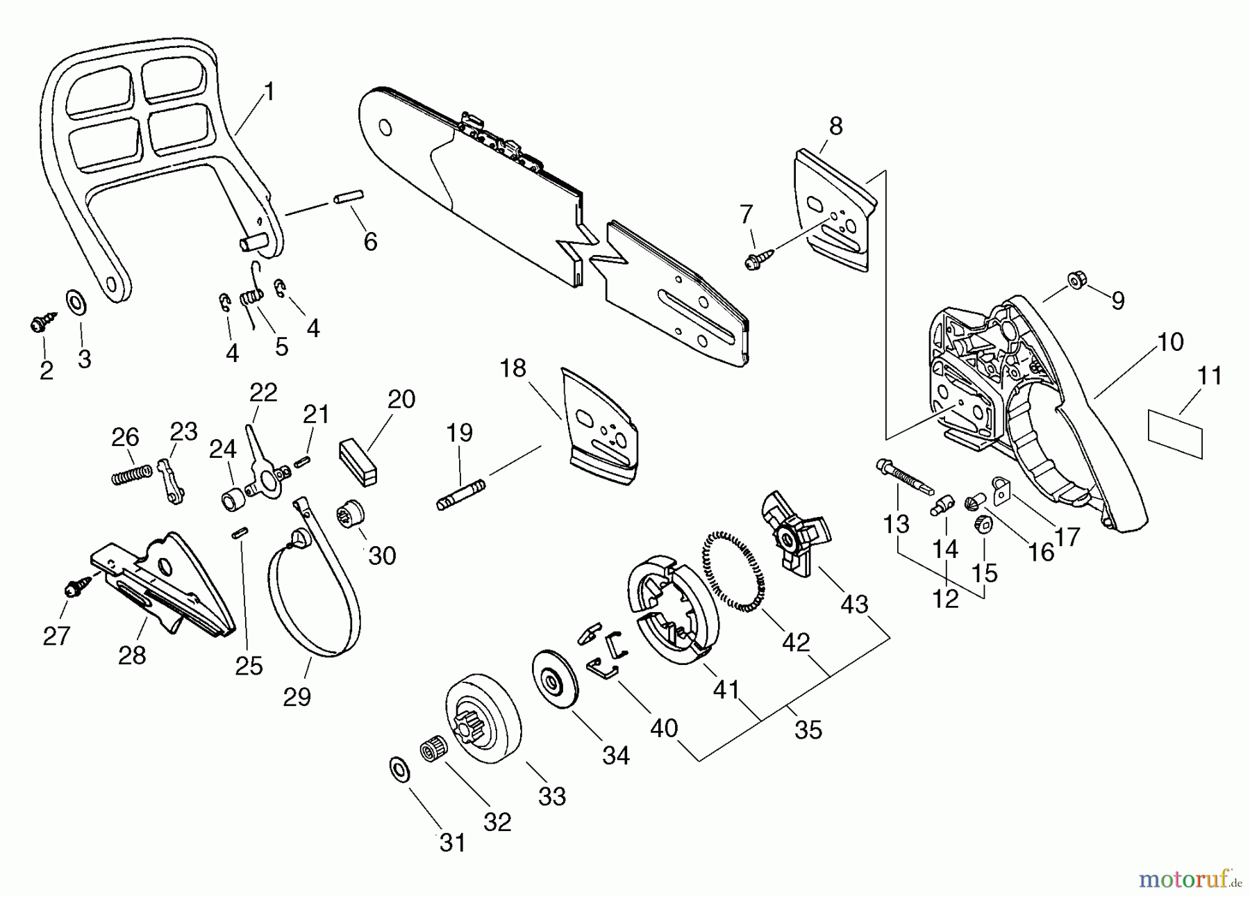 Echo Sägen, Kettensägen CS-3500 - Echo Chainsaw Clutch, Chain Brake Assembly