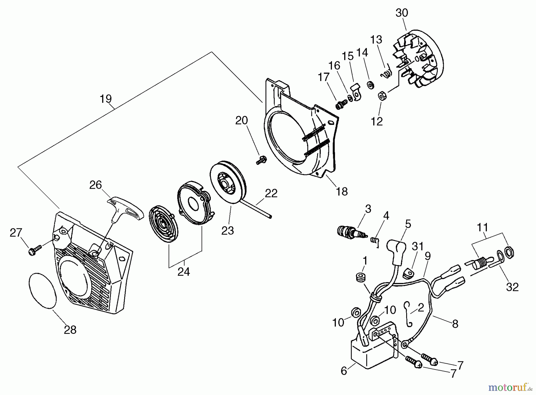 Echo Sägen, Kettensägen CS-3500 - Echo Chainsaw Ignition, Starter Assembly